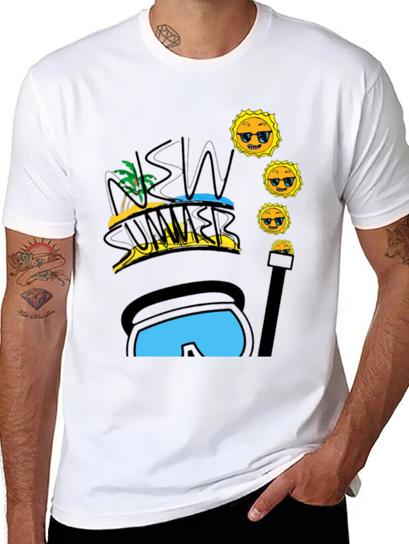 Black New Summer T-Shirt Cool Design view 8