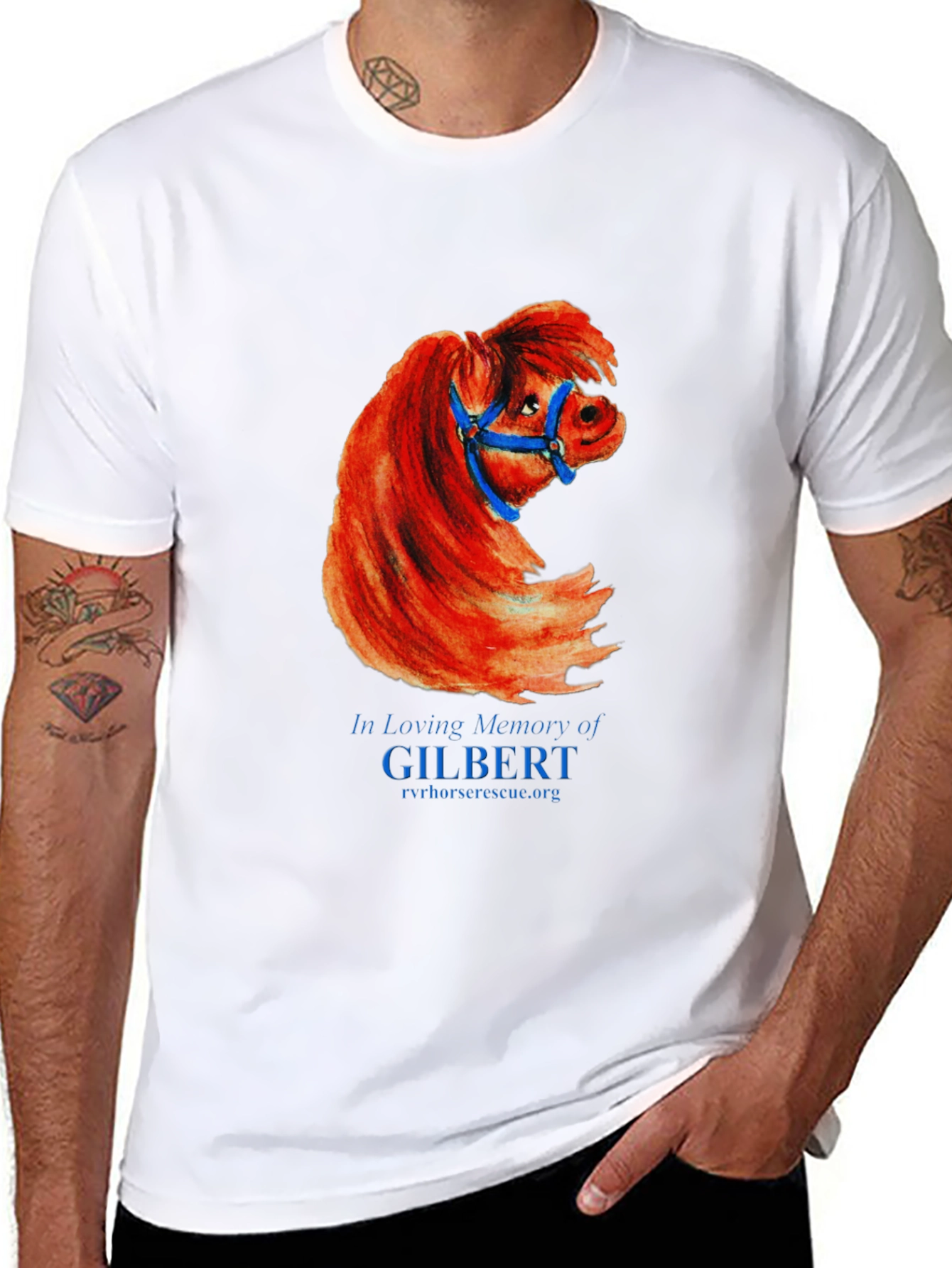 Black Gilbert Horse Memorial T-Shirt view 8