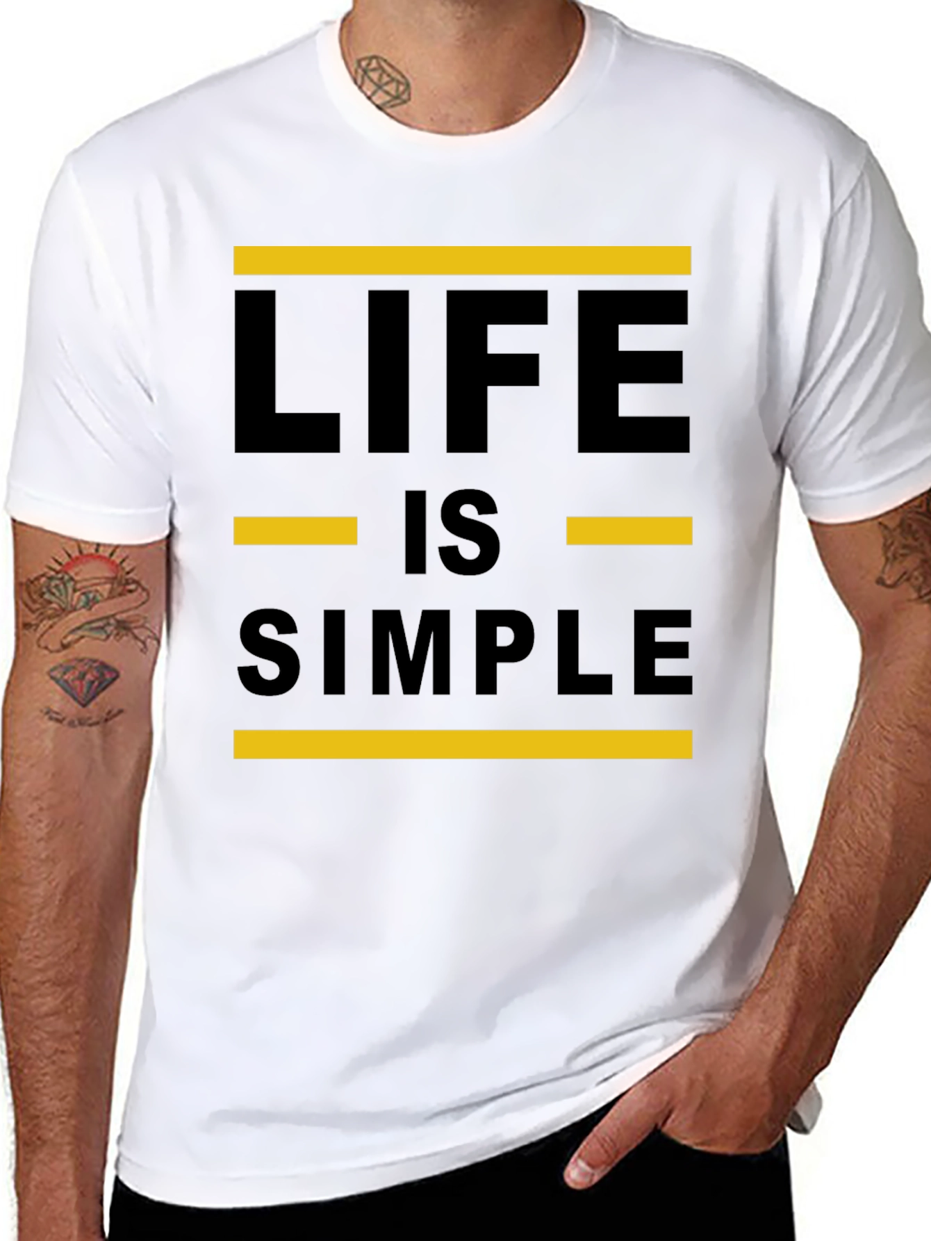 Black Life is Simple Graphic Tee - Black Crewneck Shirt view 8