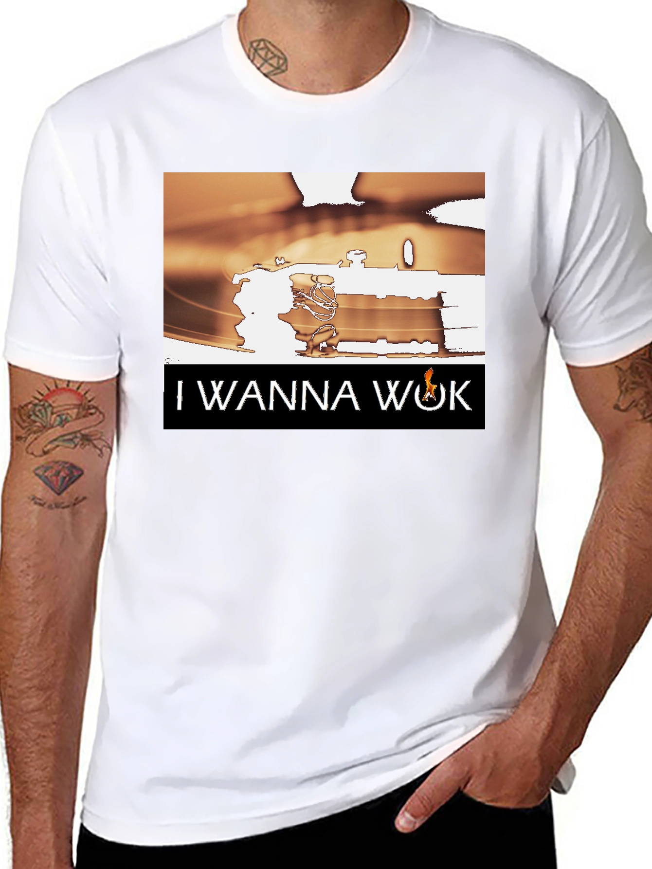 Black I Wanna Wok Graphic T-Shirt view 8