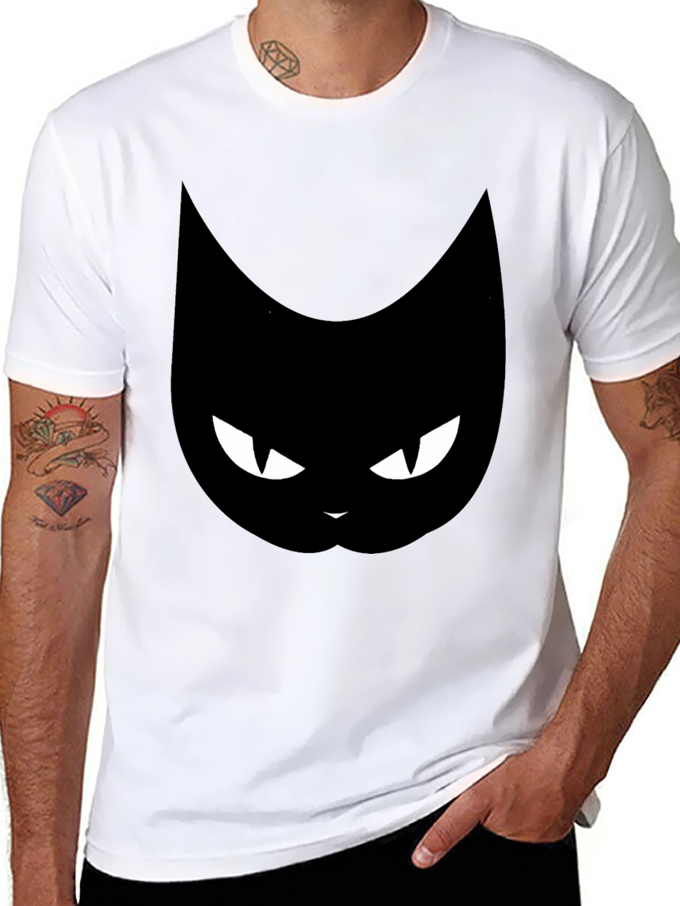 Black Black Cat Graphic T-Shirt view 8