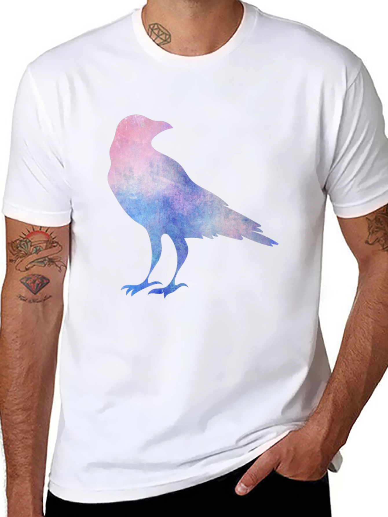 Black Raven Graphic Tee - Cotton Blend Comfort view 8