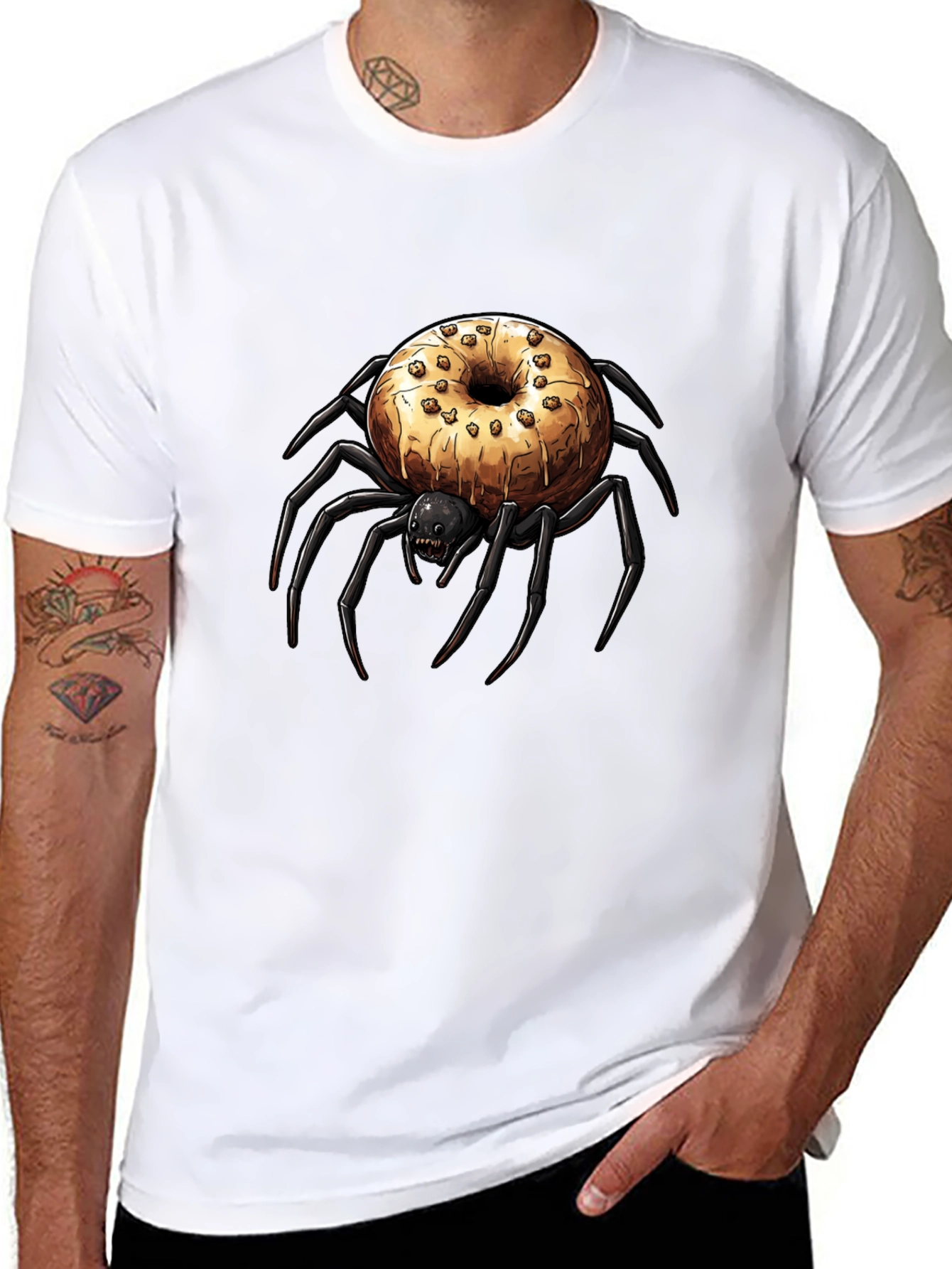 Black Donut Spider Graphic Tee - Unisex view 8