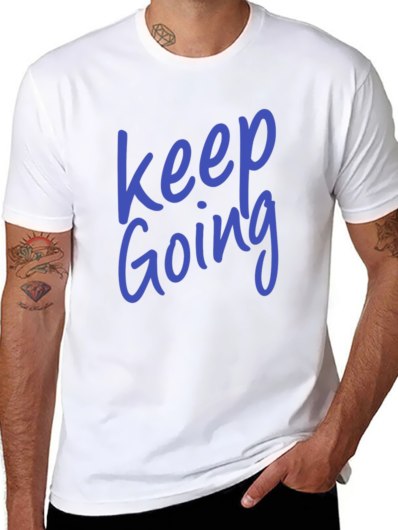Black Keep Going Graphic T-Shirt - Motivational Tee view 8