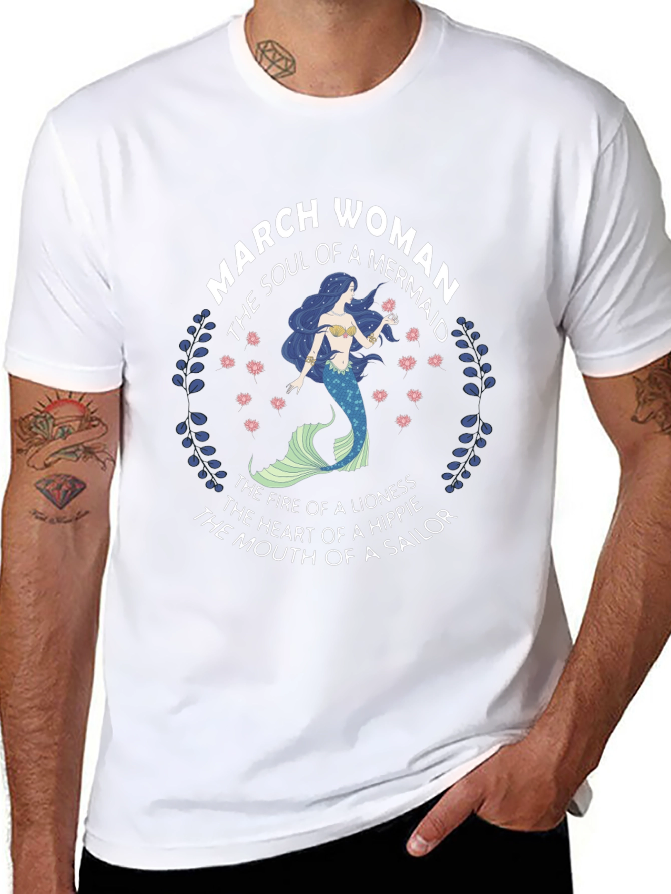 March Woman Mermaid T-Shirt - Soul of a Mermaid - 8