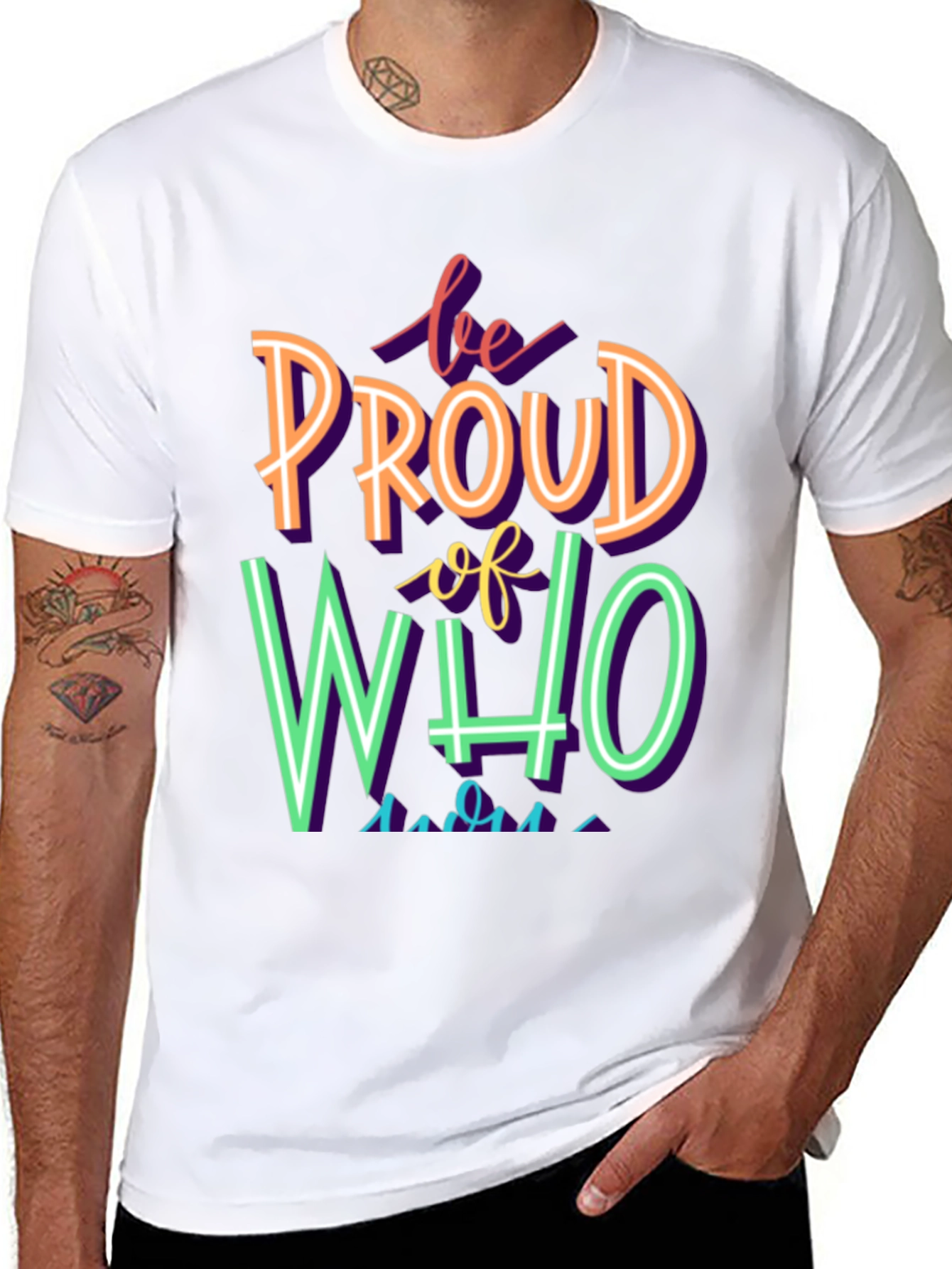Black Be Proud T-Shirt - Colorful Pride Tee view 8