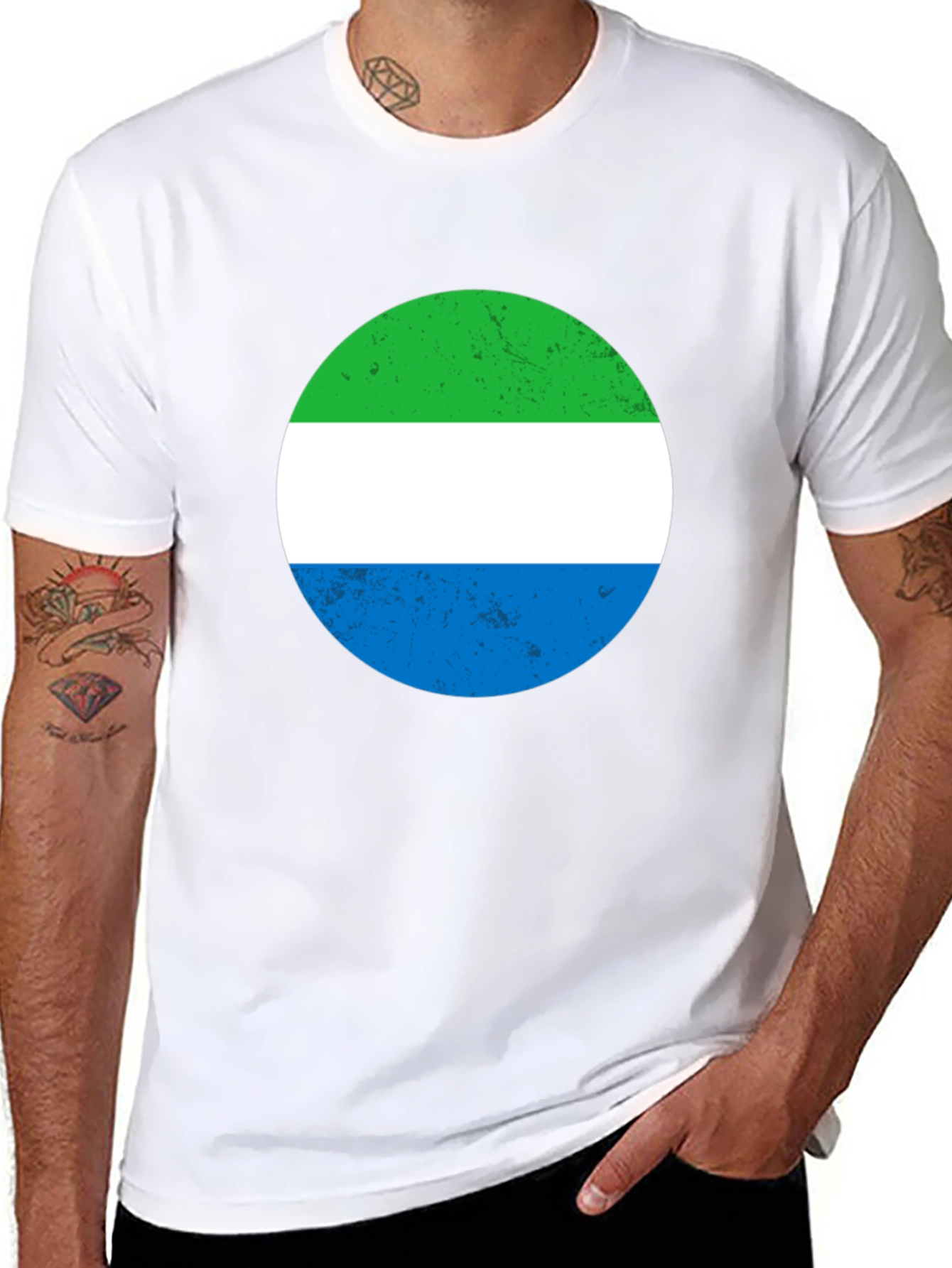 Black Sierra Leone Flag T-Shirt view 8