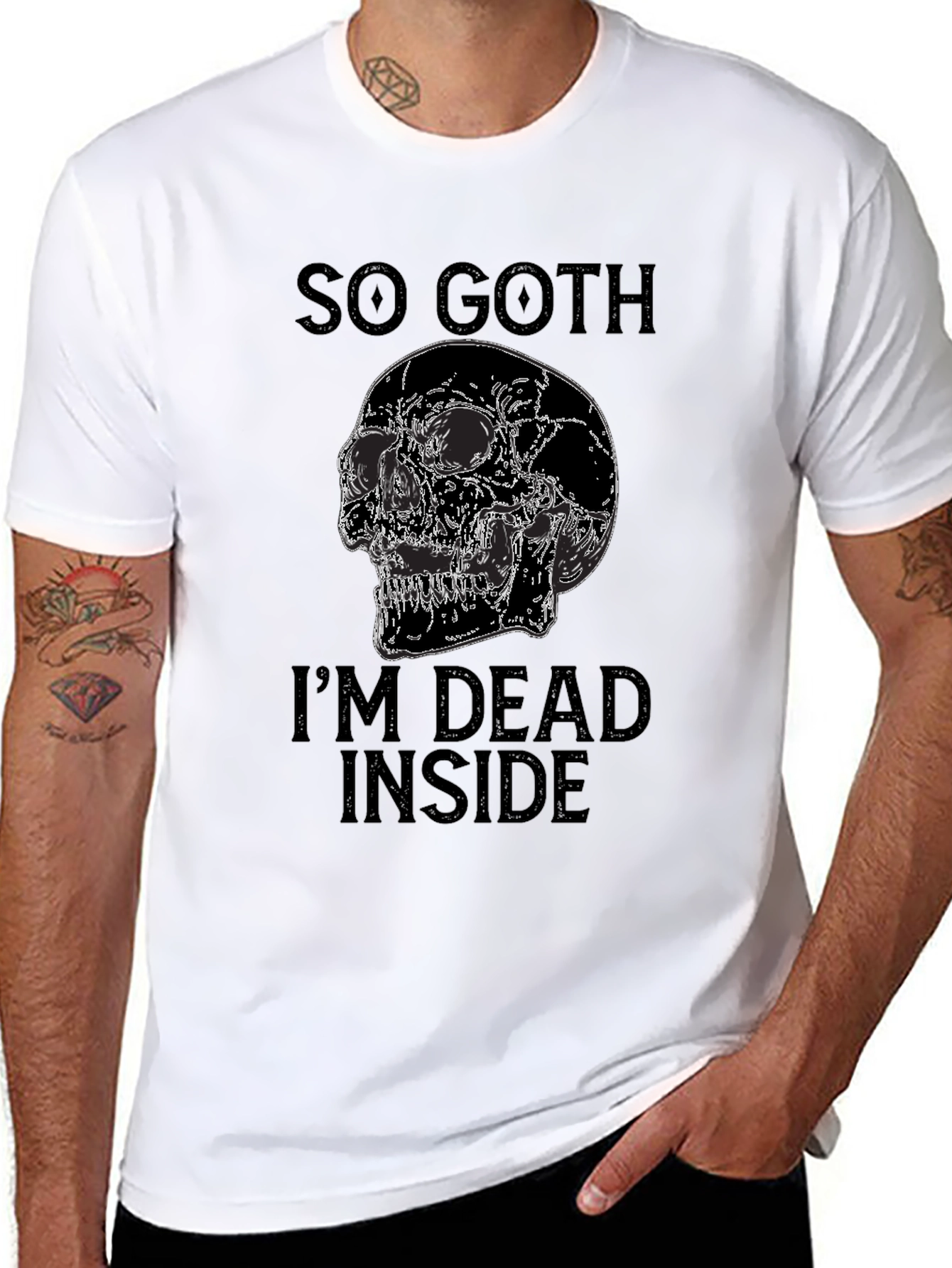 Black So Goth I'm Dead Inside Black Graphic Tee view 8