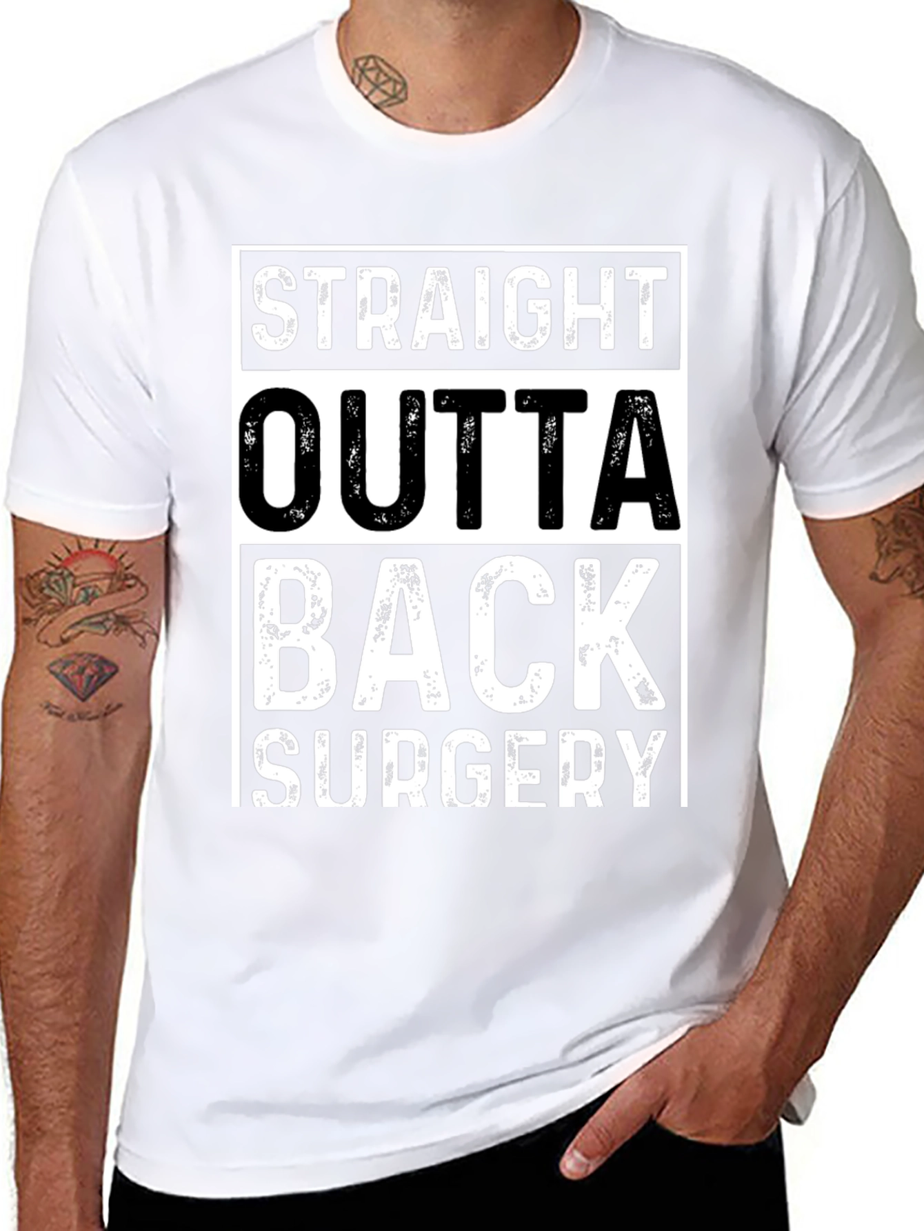 Black Straight Outta Back Surgery T-Shirt view 8