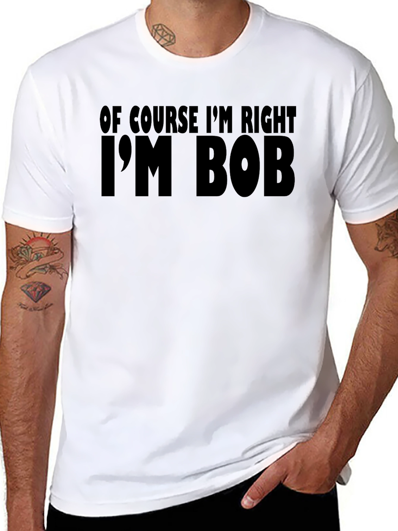 Black Of Course I'm Right I'm Bob T-Shirt view 8