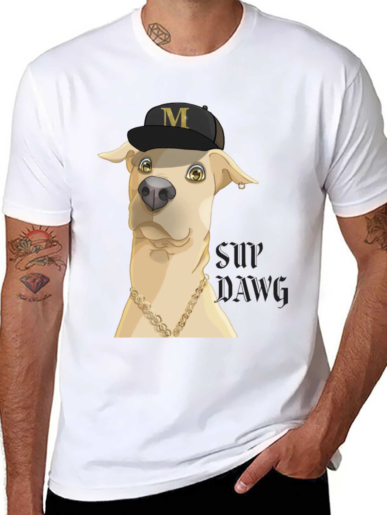 Black Funny Dog Graphic T-Shirt view 8