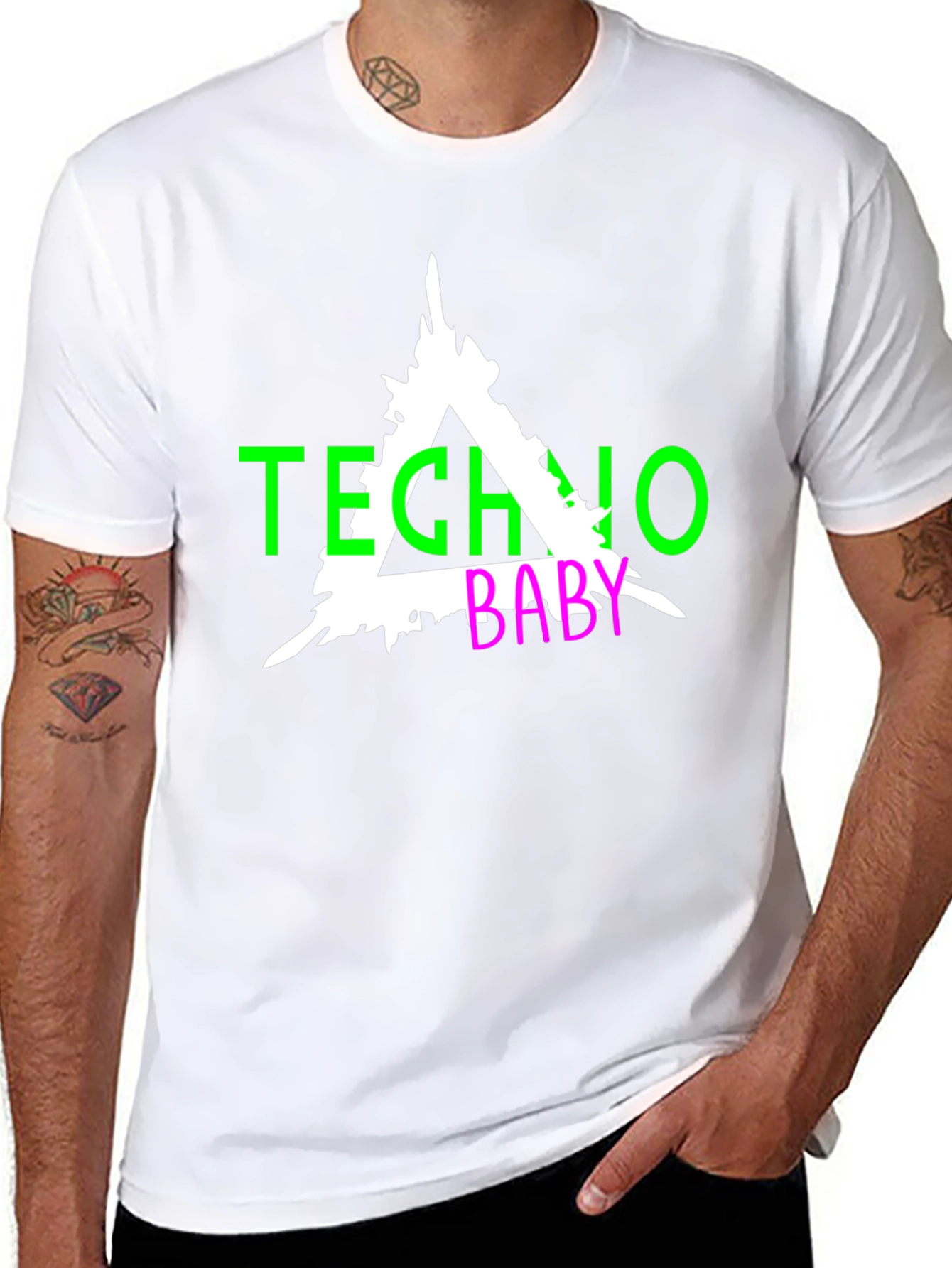Black Techno Baby Graphic Tee - Black view 8