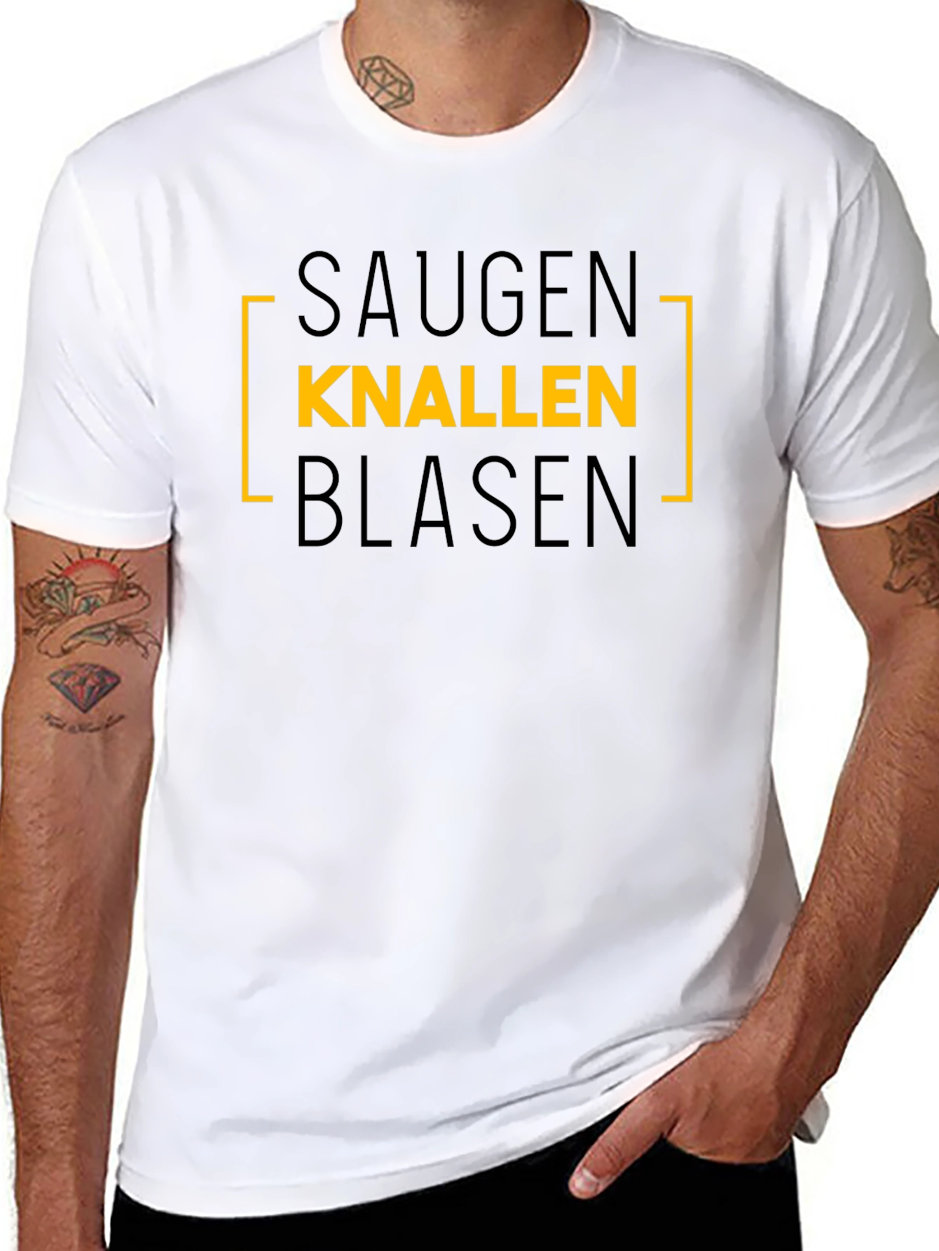 Black Saugon Knallen Blasen Graphic Tee - Bold Design view 8