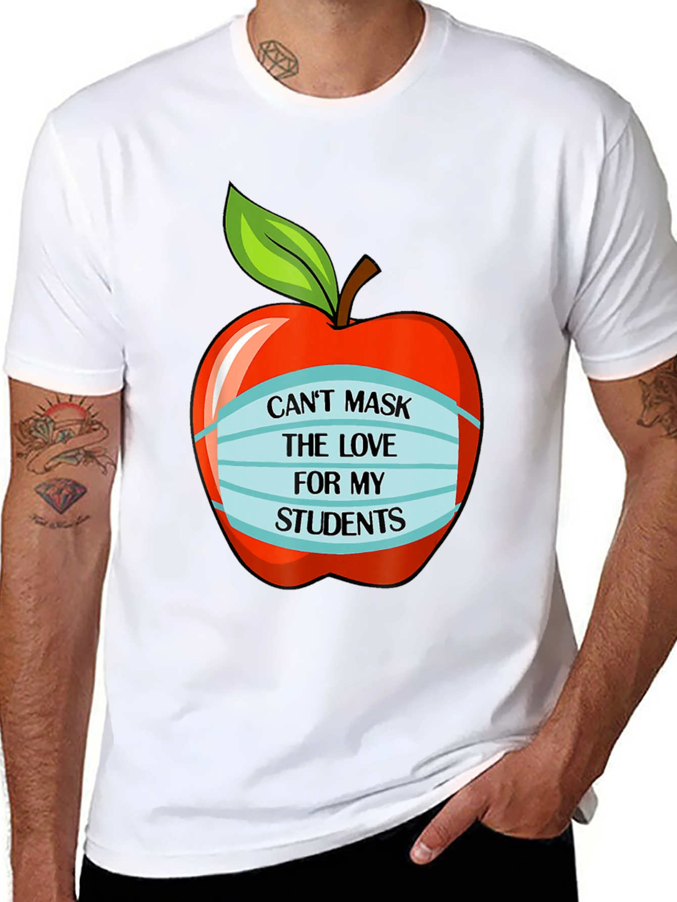 Black Teacher Love Mask T-Shirt view 8