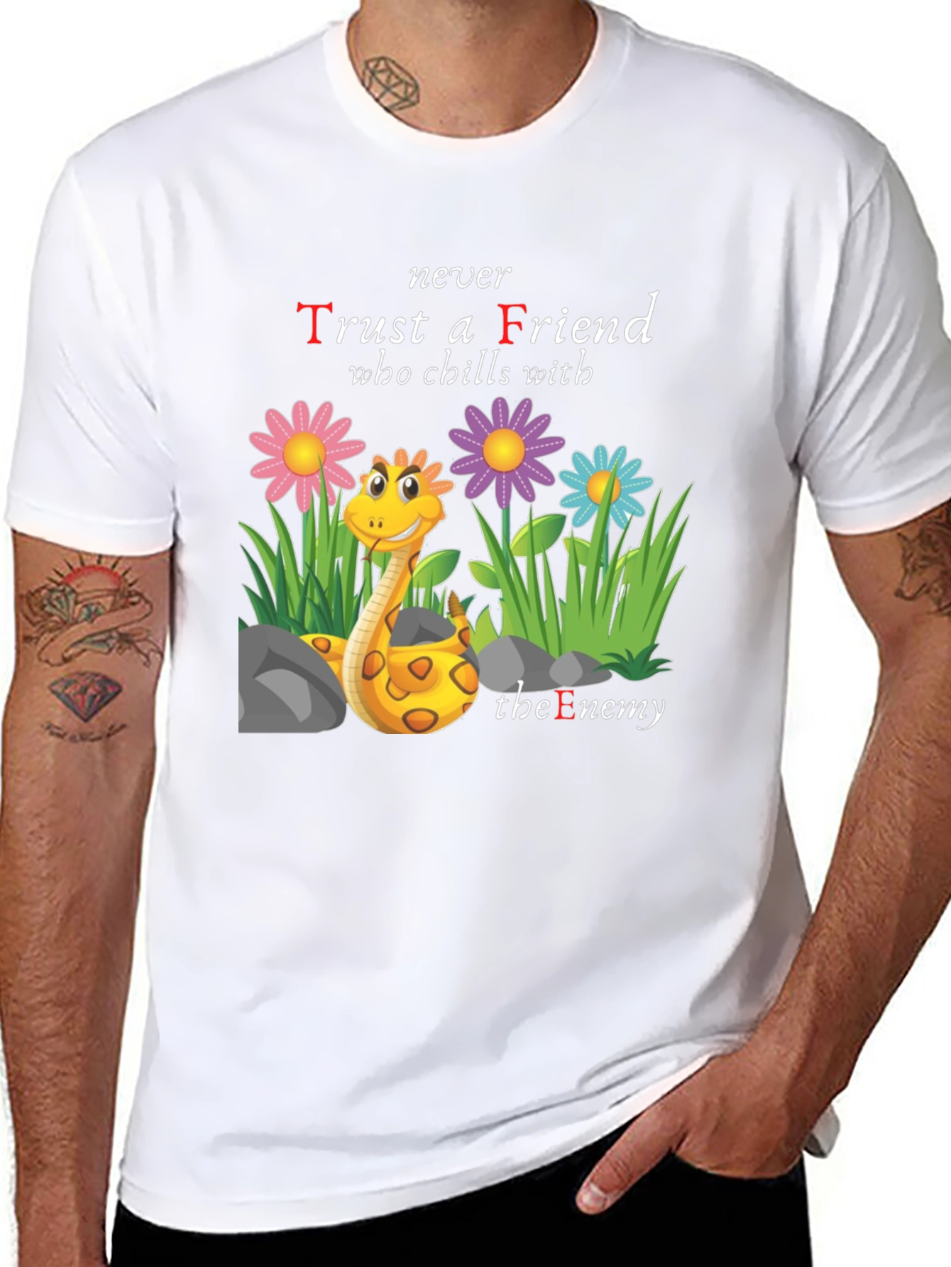 Black Trust No Friend Tee view 8