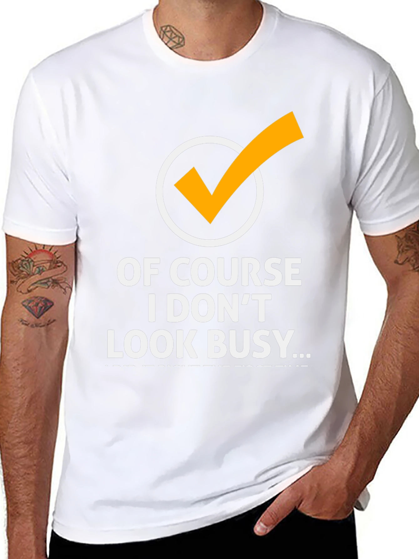 Black Of Course I Don't Look Busy Graphic Tee view 8