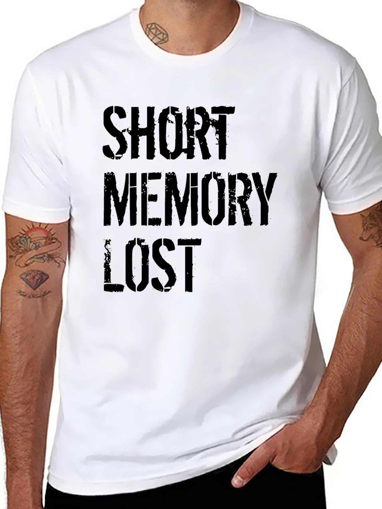 Black Short Memory Lost Graphic Tee view 8