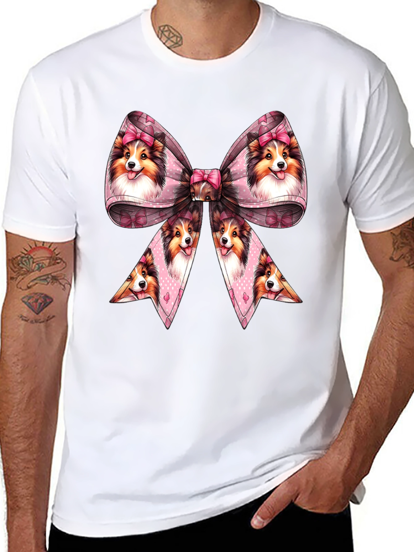 Black Dog Bow T-Shirt - Cute Pet Lover Tee view 8