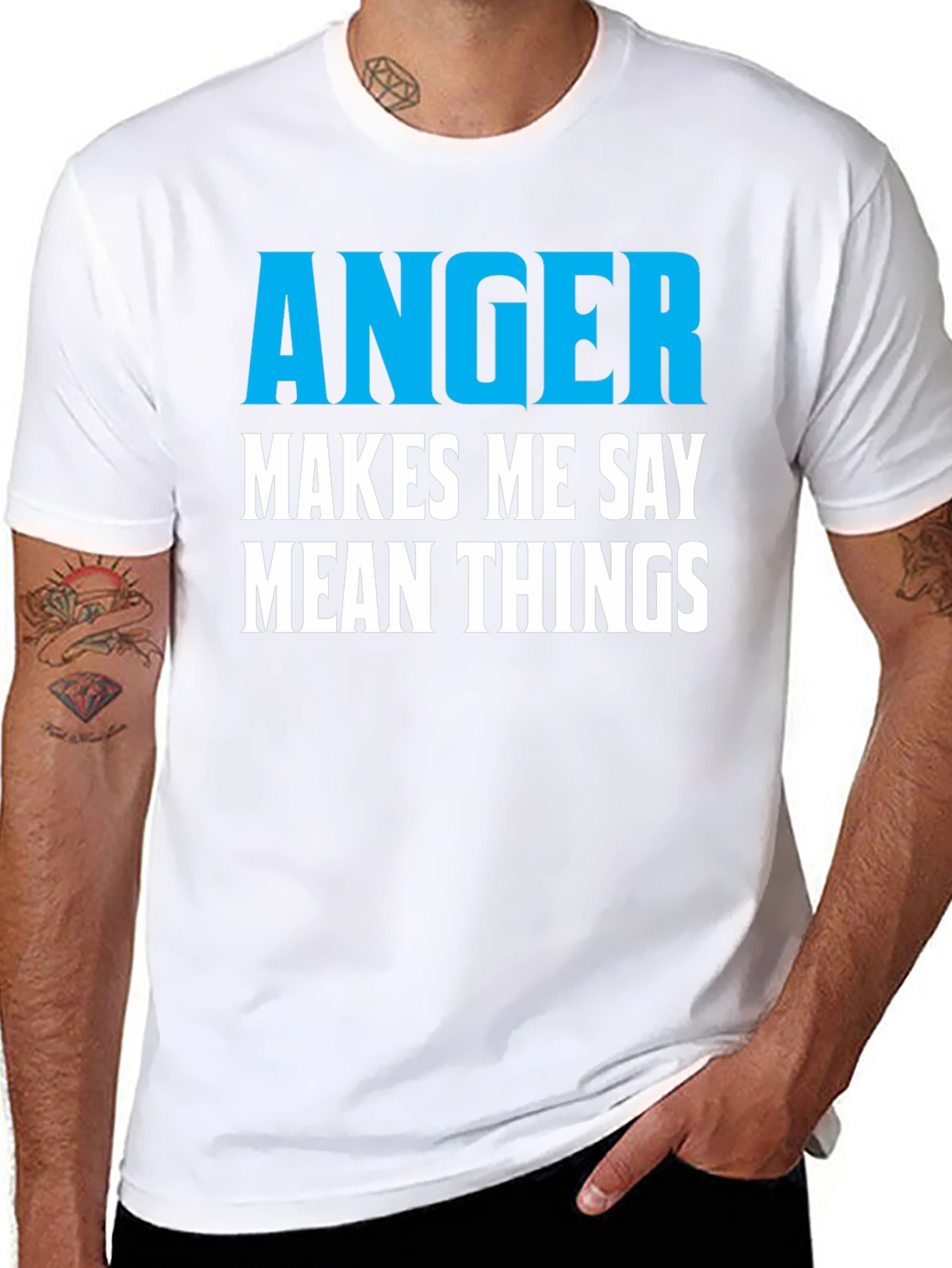 Black Anger Makes Me Say Mean Things Black Tee view 8