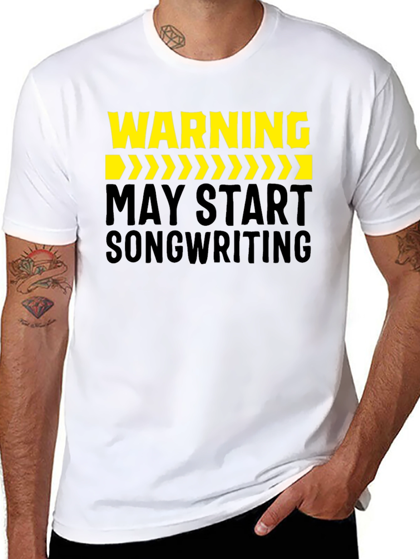 Black Warning May Start Songwriting Black T-Shirt view 8