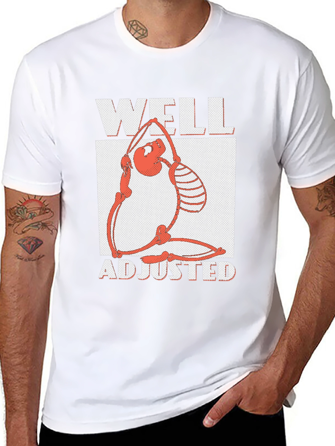 Black Well Adjusted Graphic Tee - Funny Skeleton Yoga Shirt view 8
