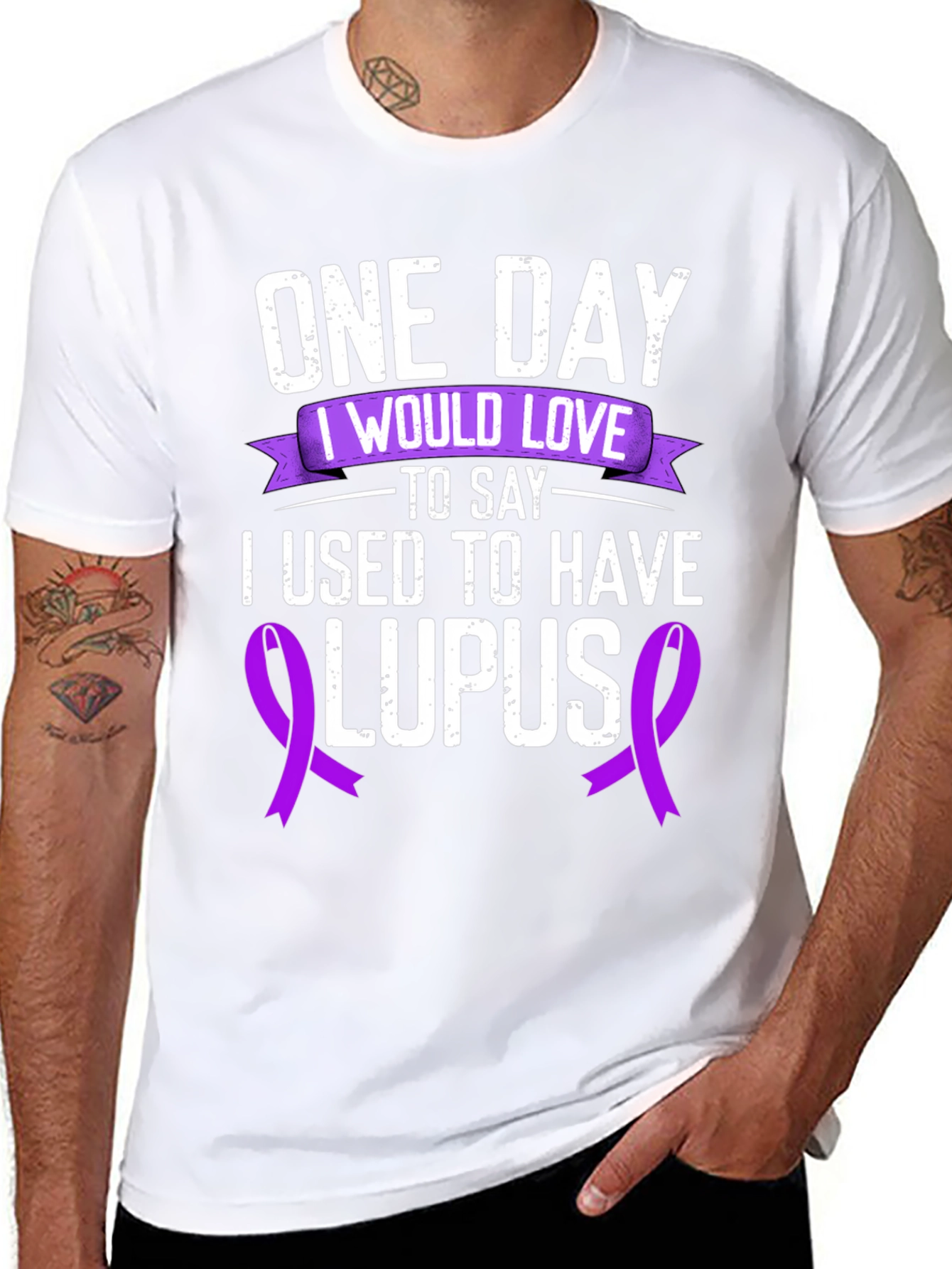 Black One Day I Would Love to Say I Used to Have Lupus T-Shirt view 8