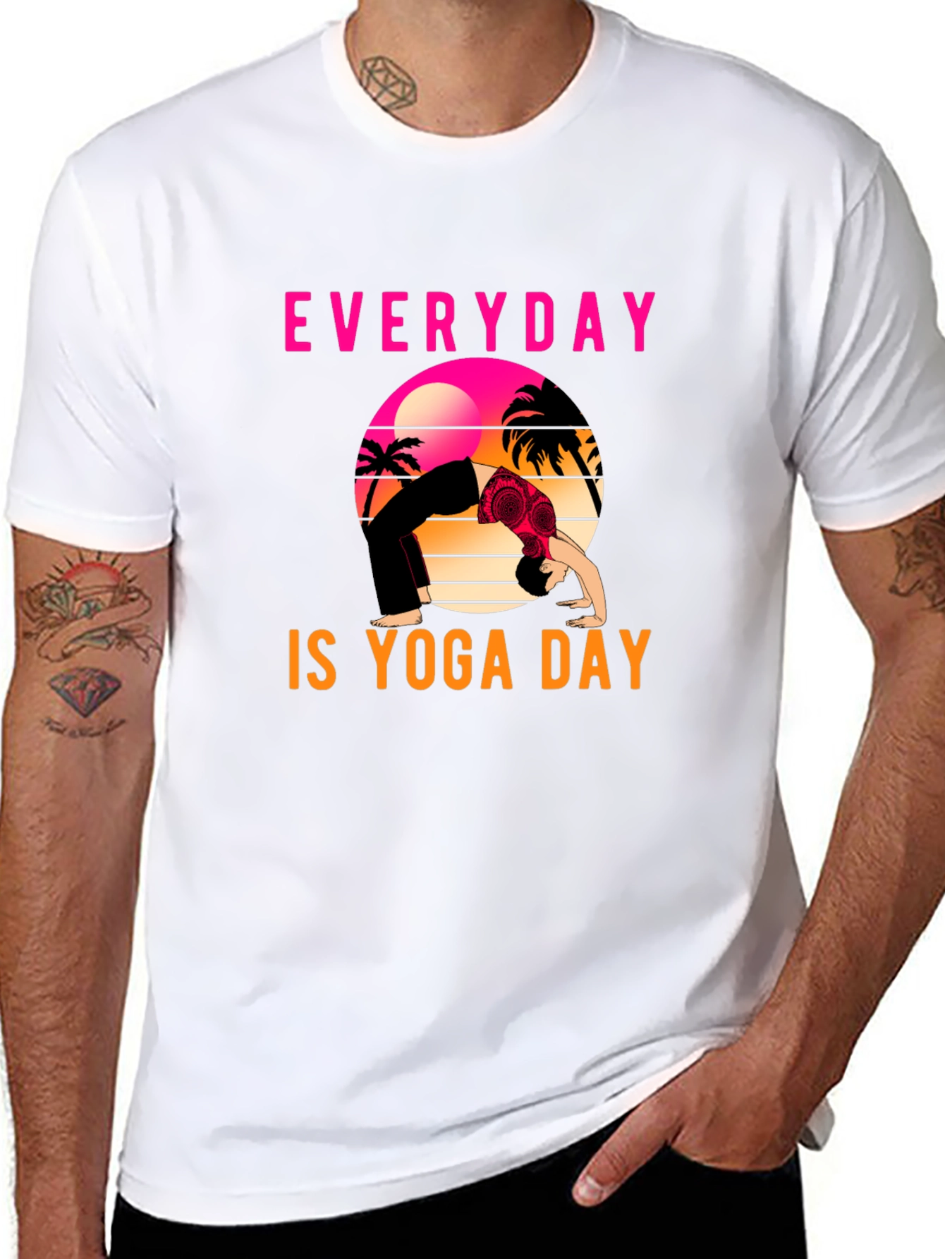 Black Everyday is Yoga Day Graphic Tee view 8