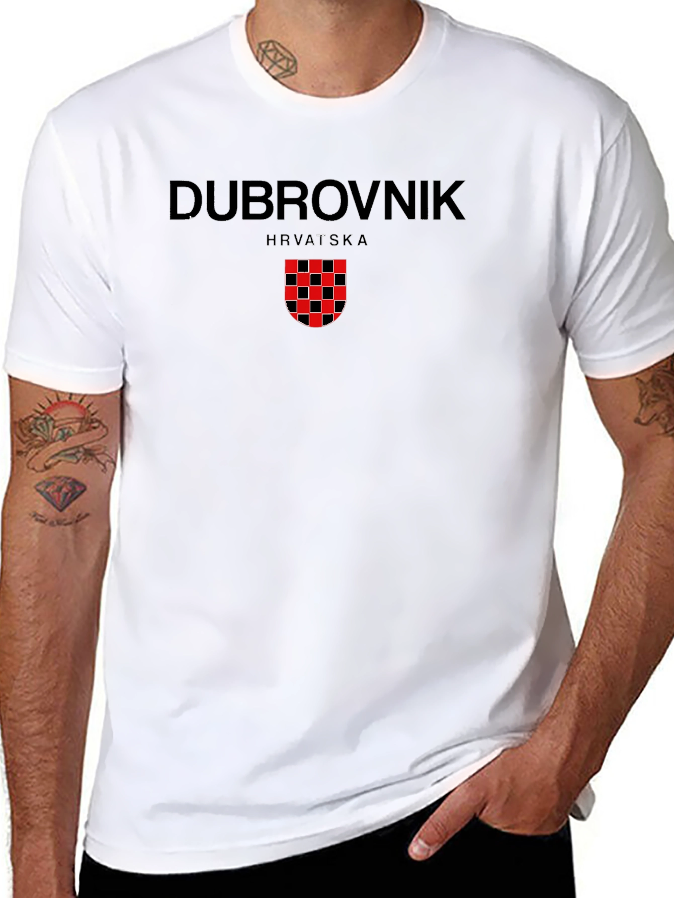 Black Dubrovnik Croatia Black T-Shirt view 8