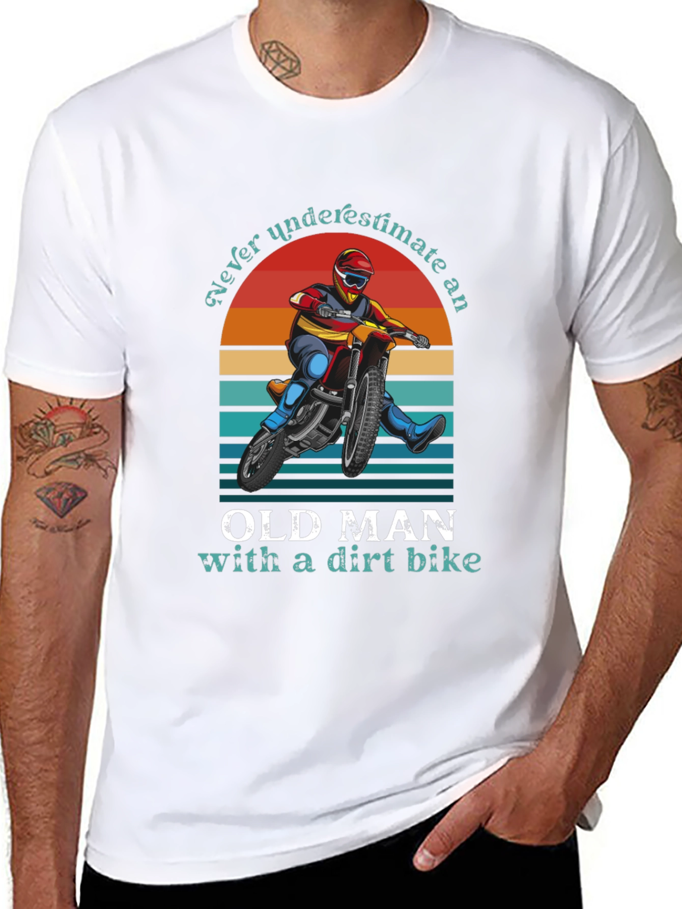 Black Old Man Dirt Bike Graphic Tee view 8