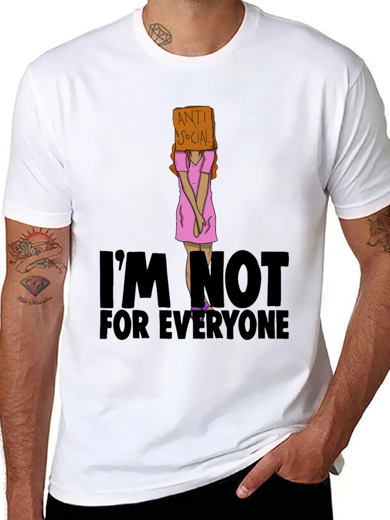 Black Anti Social Graphic T-Shirt - Introvert Fashion view 8