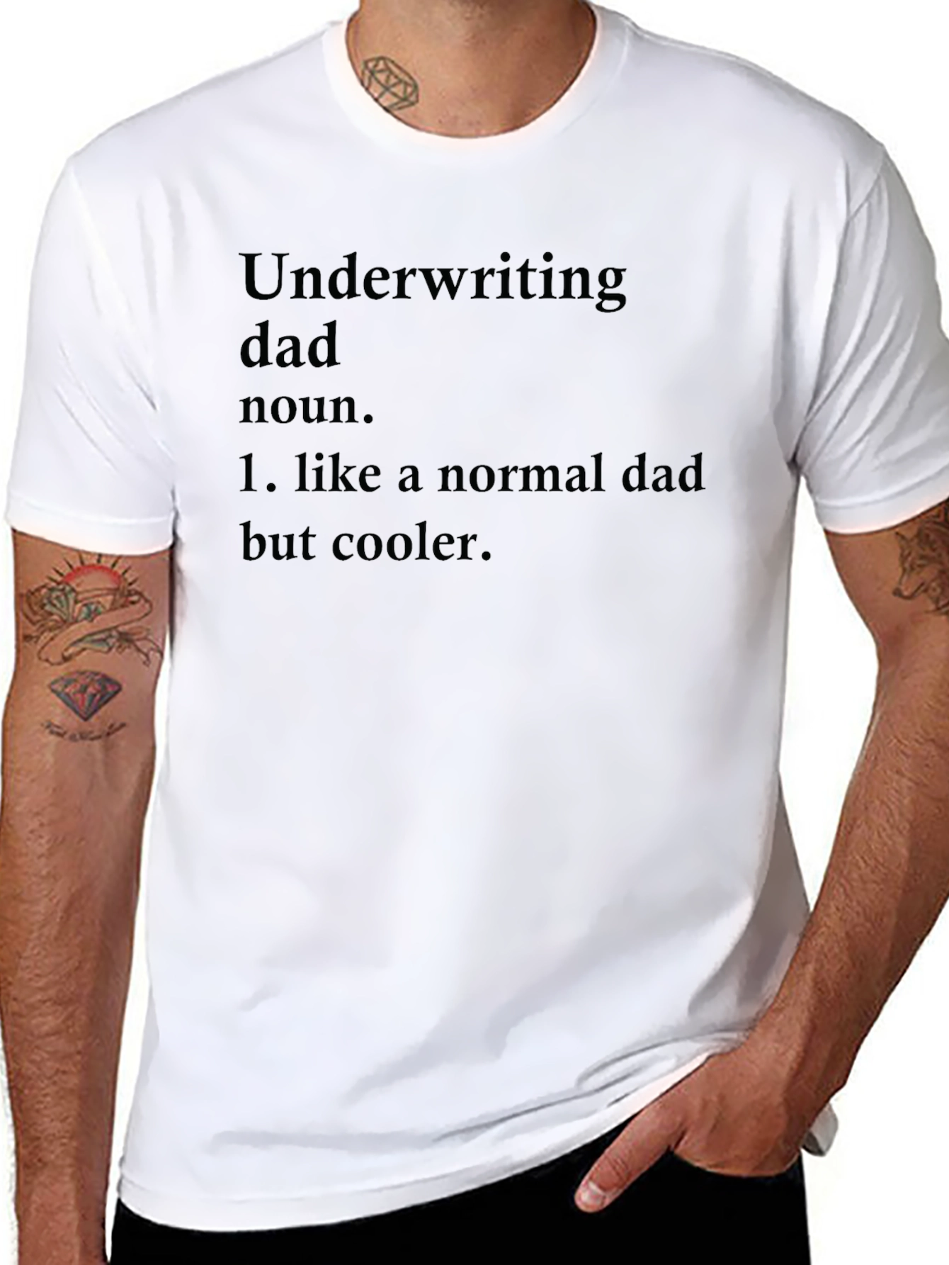 Black Underwriting Dad T-Shirt - Cool Father's Day Gift view 8