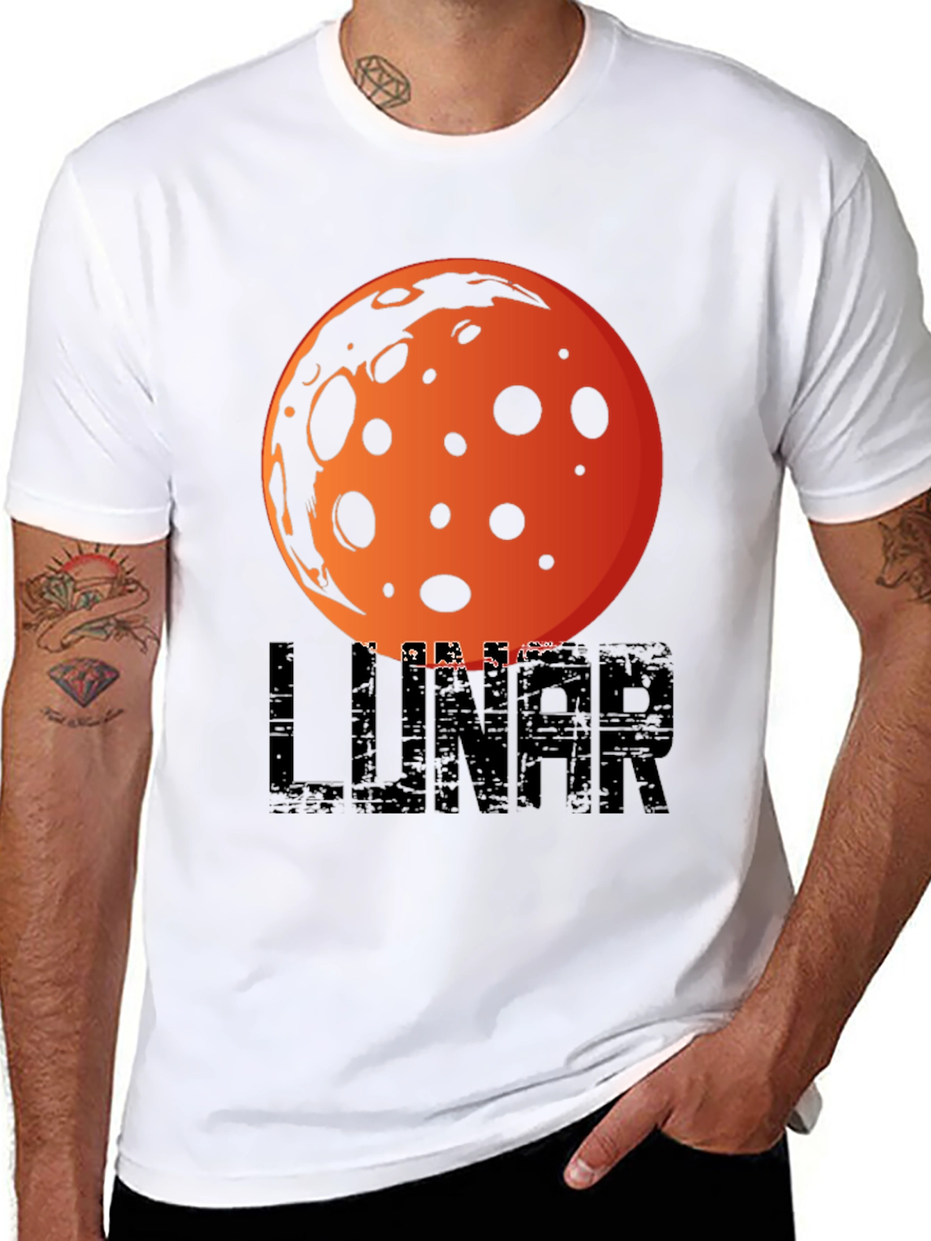 Black Lunar Graphic T-Shirt -  Space Inspired Design view 8