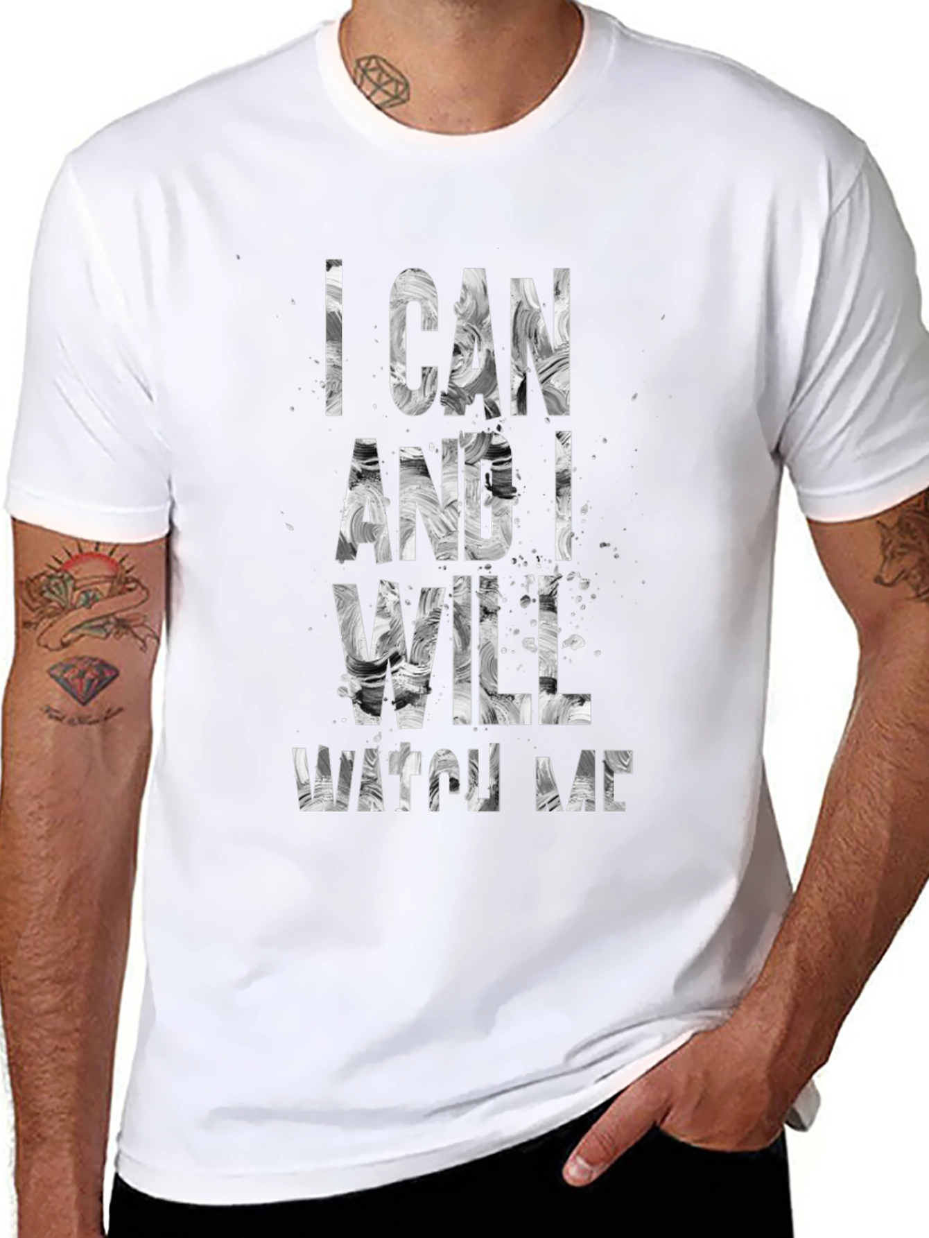 Black I Can And I Will Watch Me T-Shirt view 8