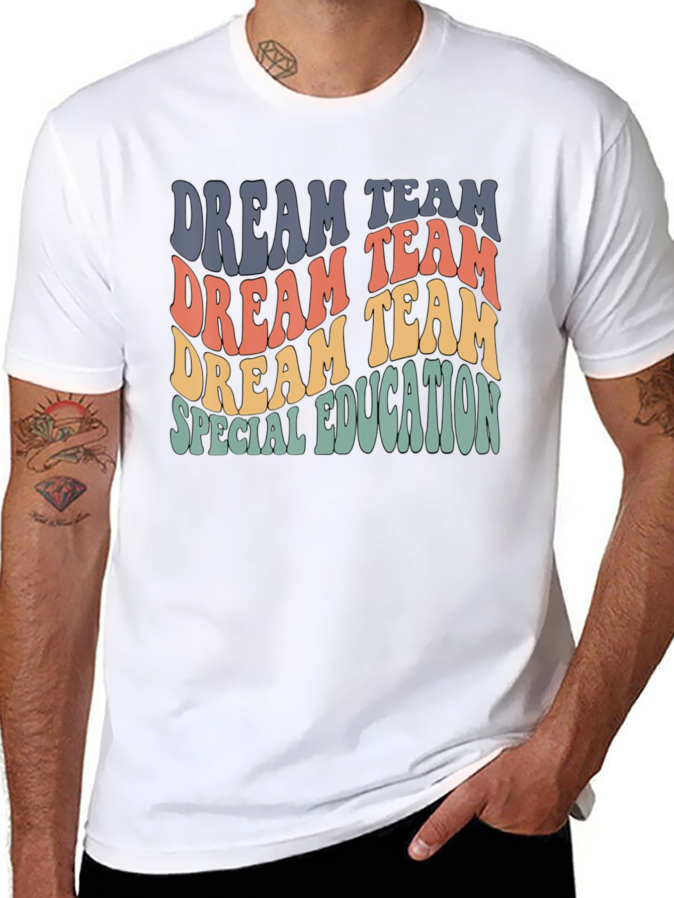 Black Dream Team Special Education Retro T-Shirt view 8