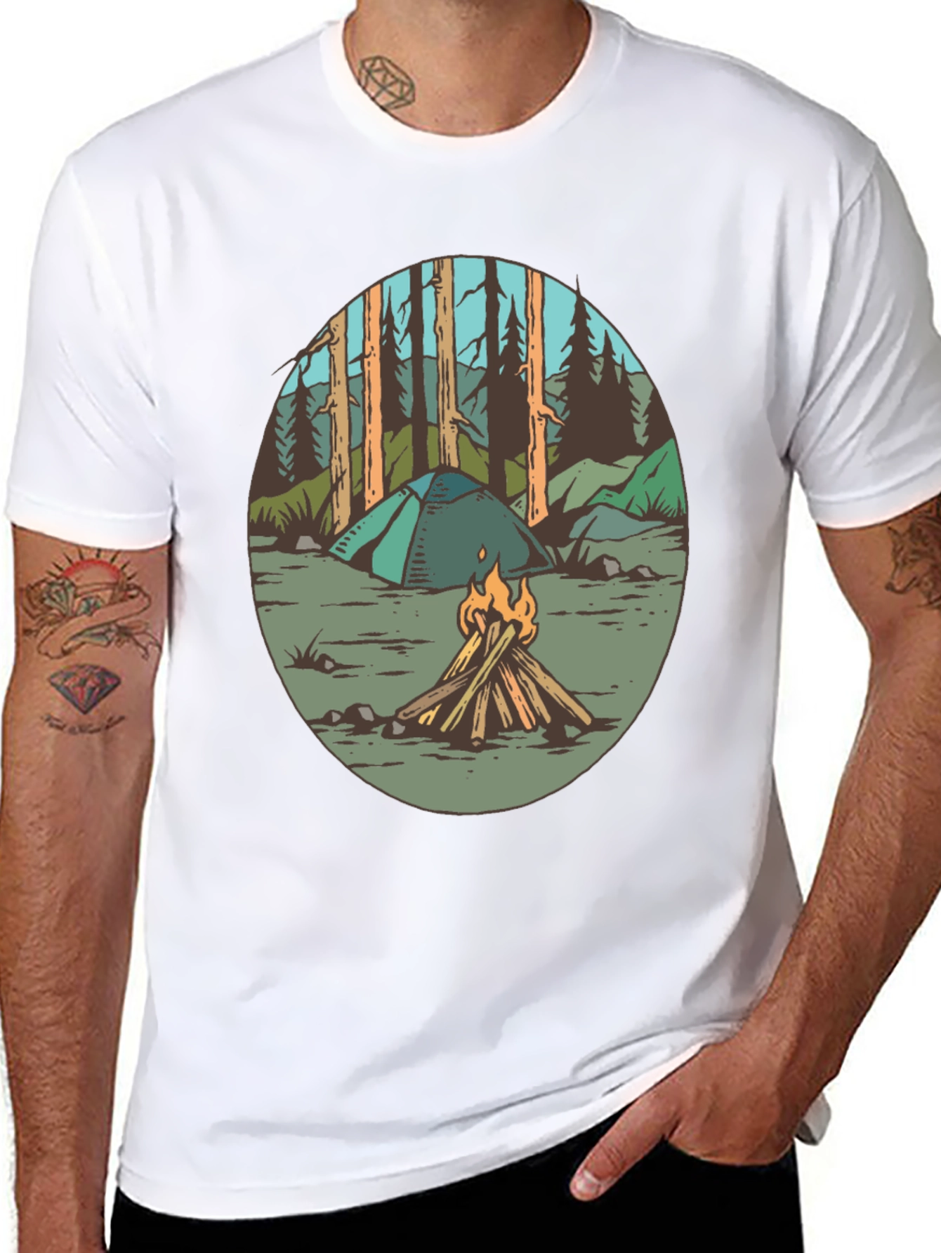 Black Camping Adventure Graphic Tee view 8