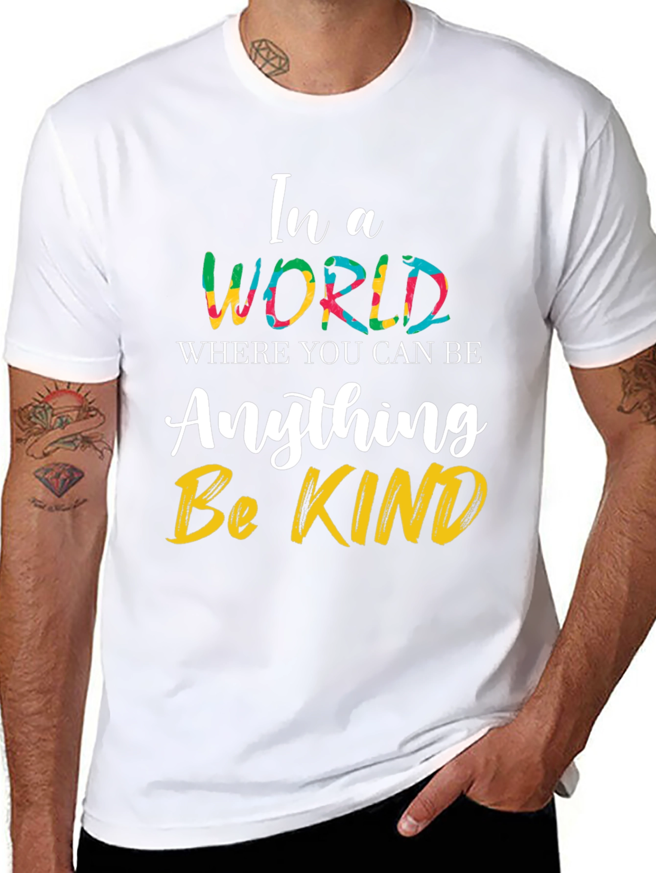 Black Be Kind T-Shirt - Inspirational Graphic Tee view 8