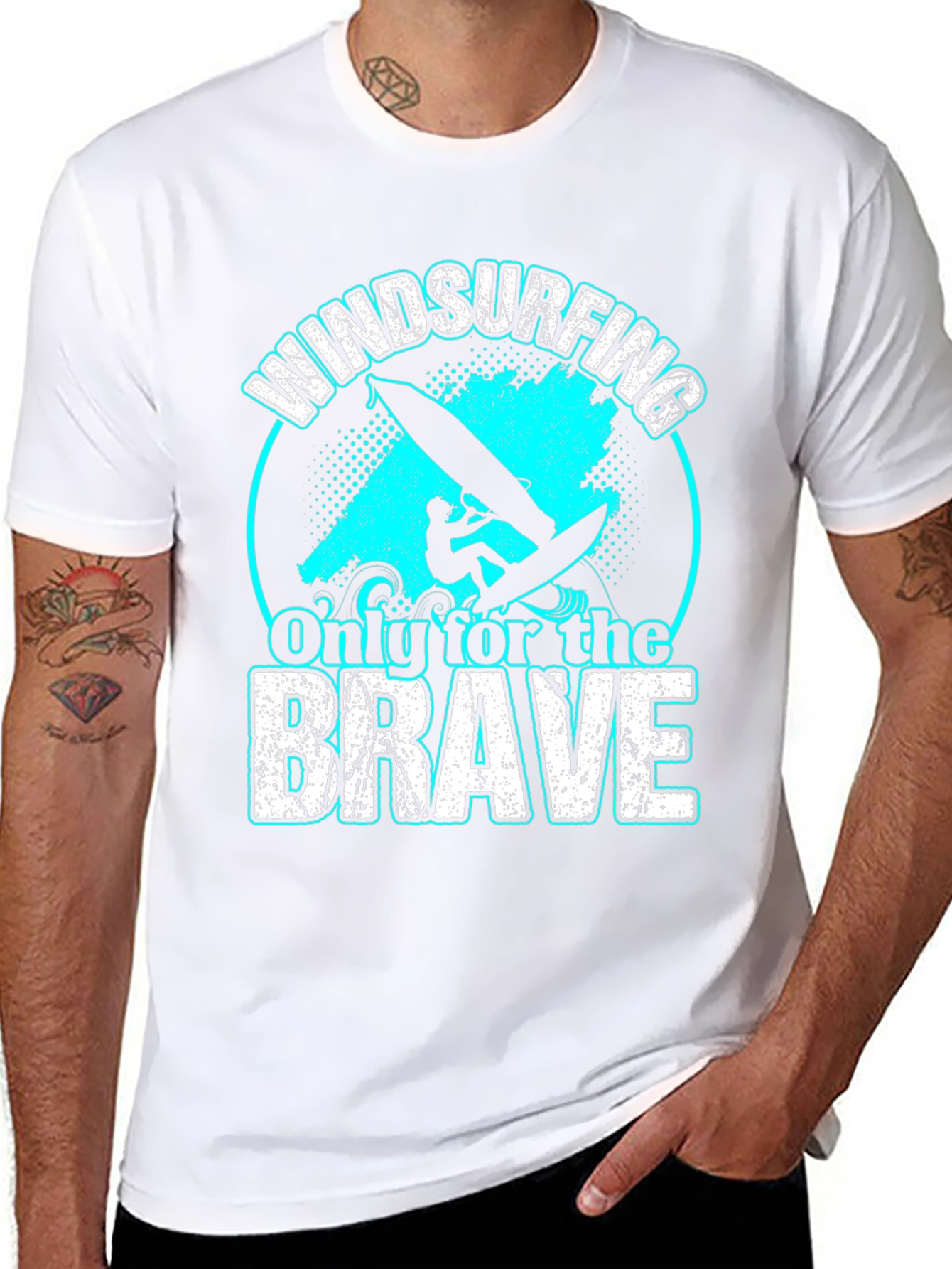 Black Windsurfing T-Shirt: Only For The Brave view 8