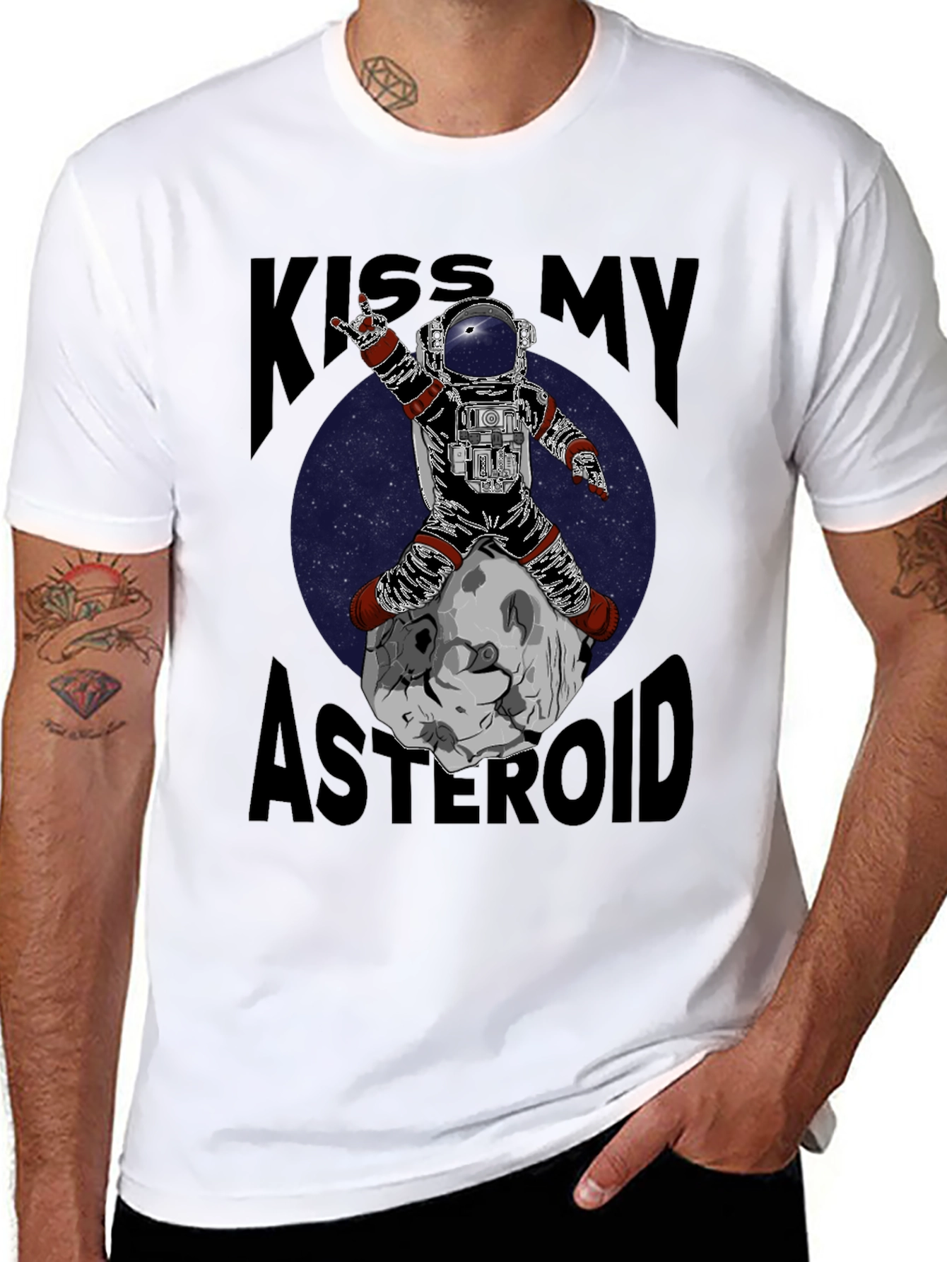 Black Kiss My Asteroid Graphic T-Shirt view 8