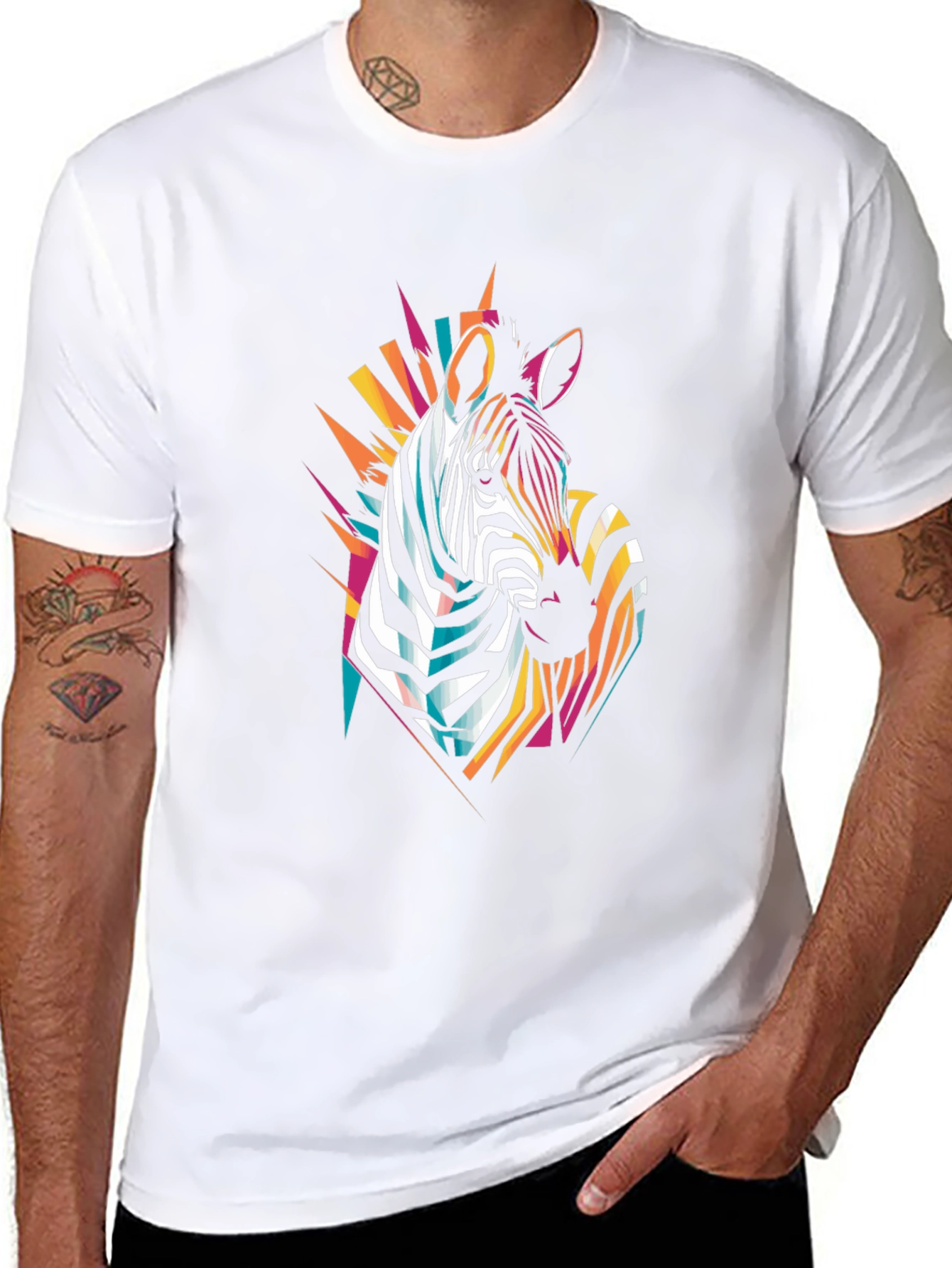 Black Zebra Graphic T-Shirt - Bold Artistic Design view 8