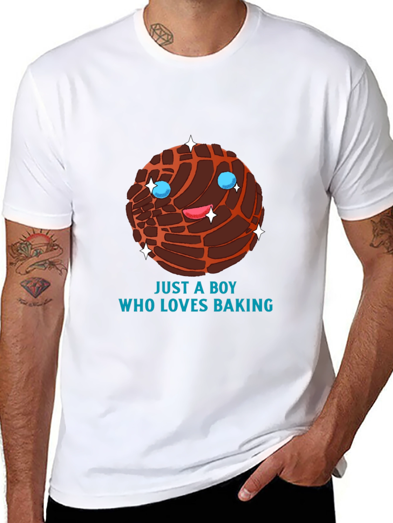 Black Just A Boy Who Loves Baking Black T-Shirt view 8