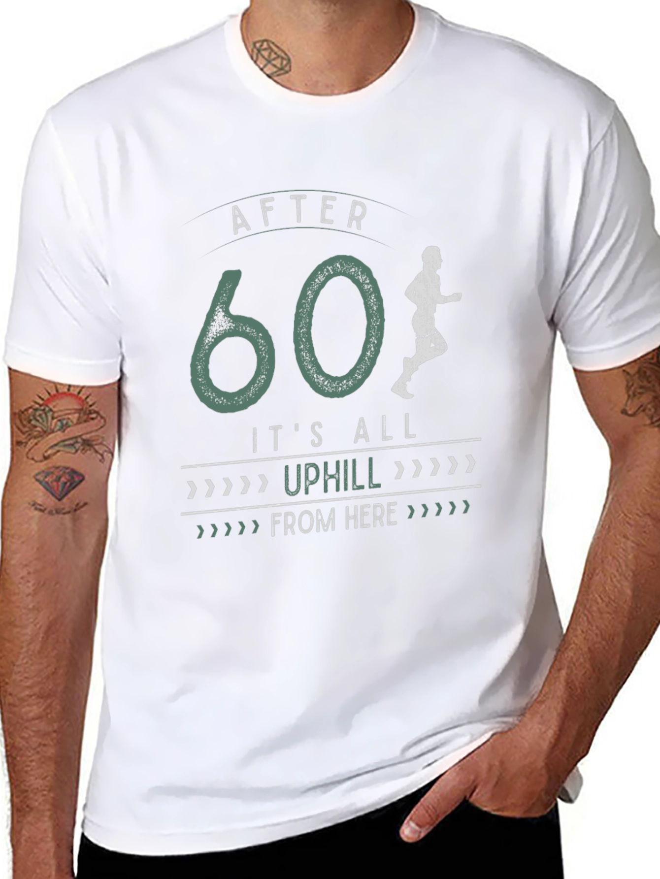 Black After 60 It's All Uphill T-Shirt view 8