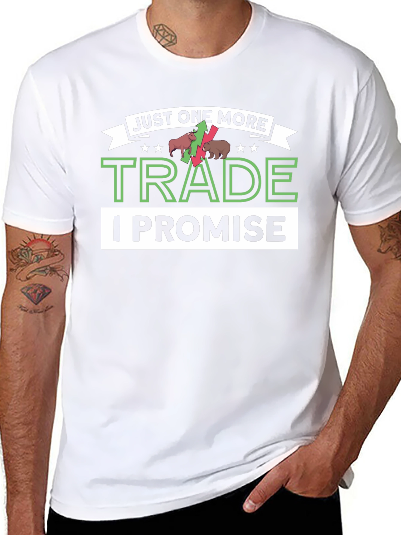 Black Just One More Trade T-Shirt - Stock Market Trader Apparel view 8