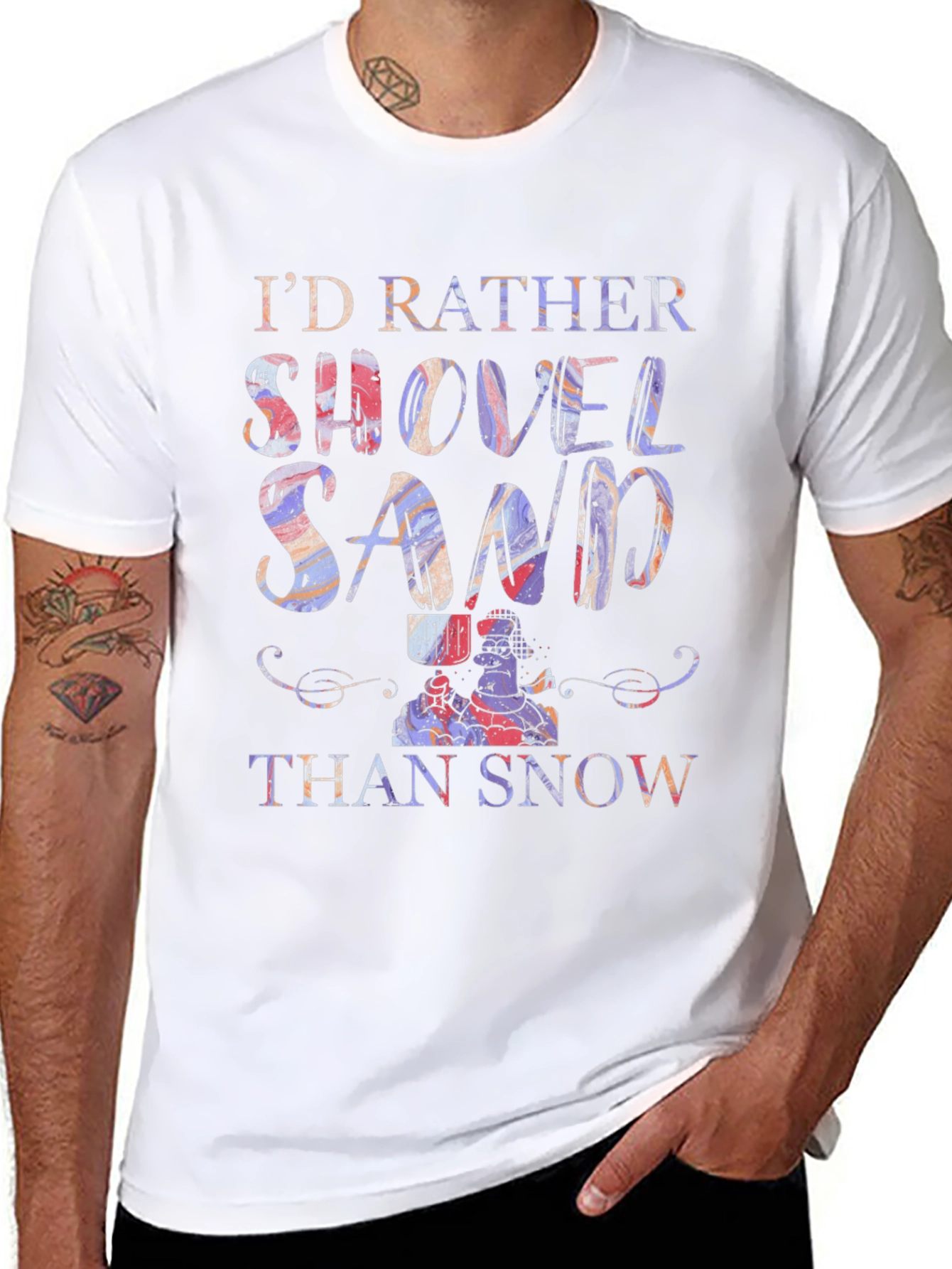 Black Shovel Sand Graphic T-Shirt view 8
