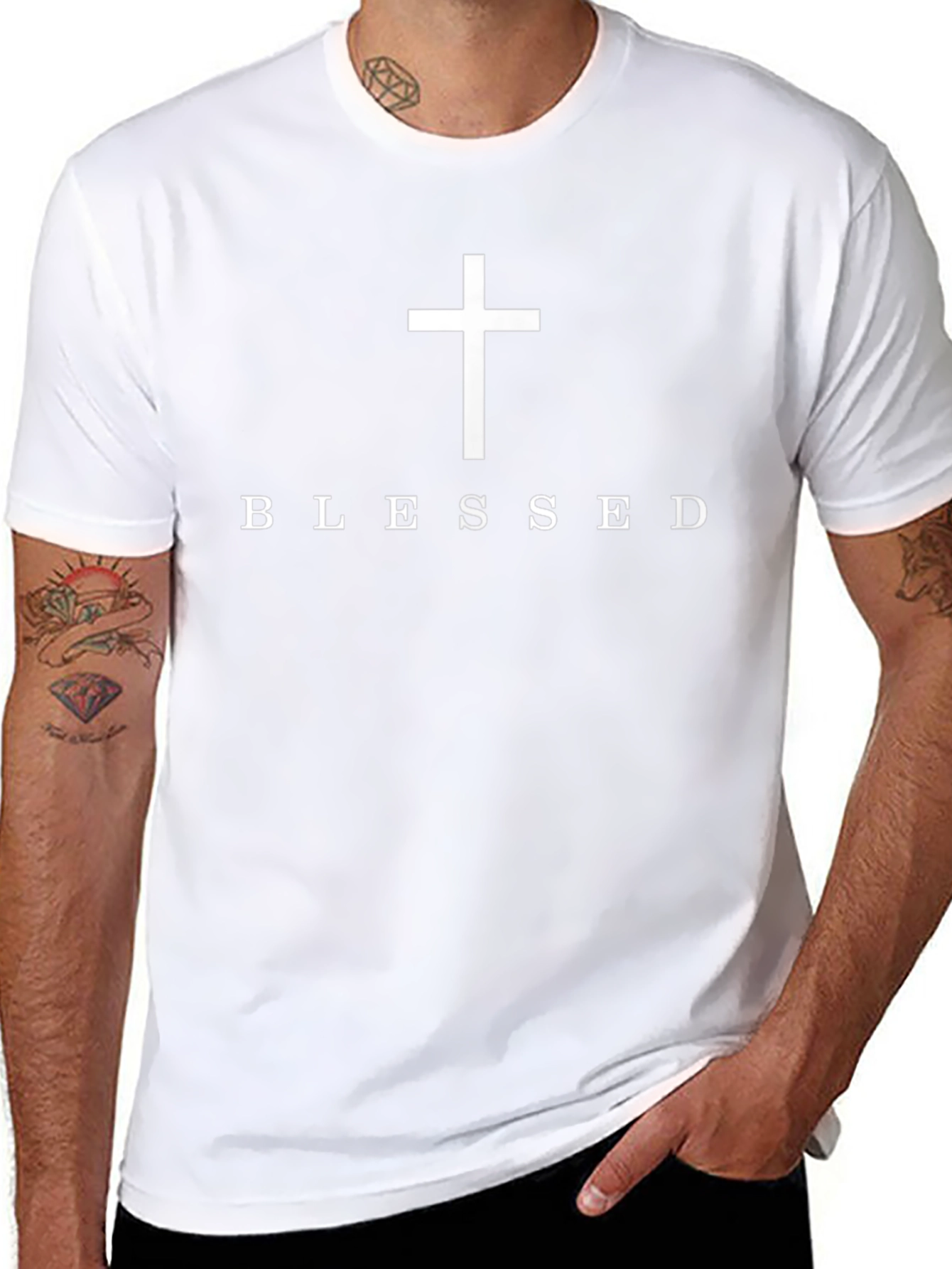 Blessed Christian Graphic Tee - Black - 8