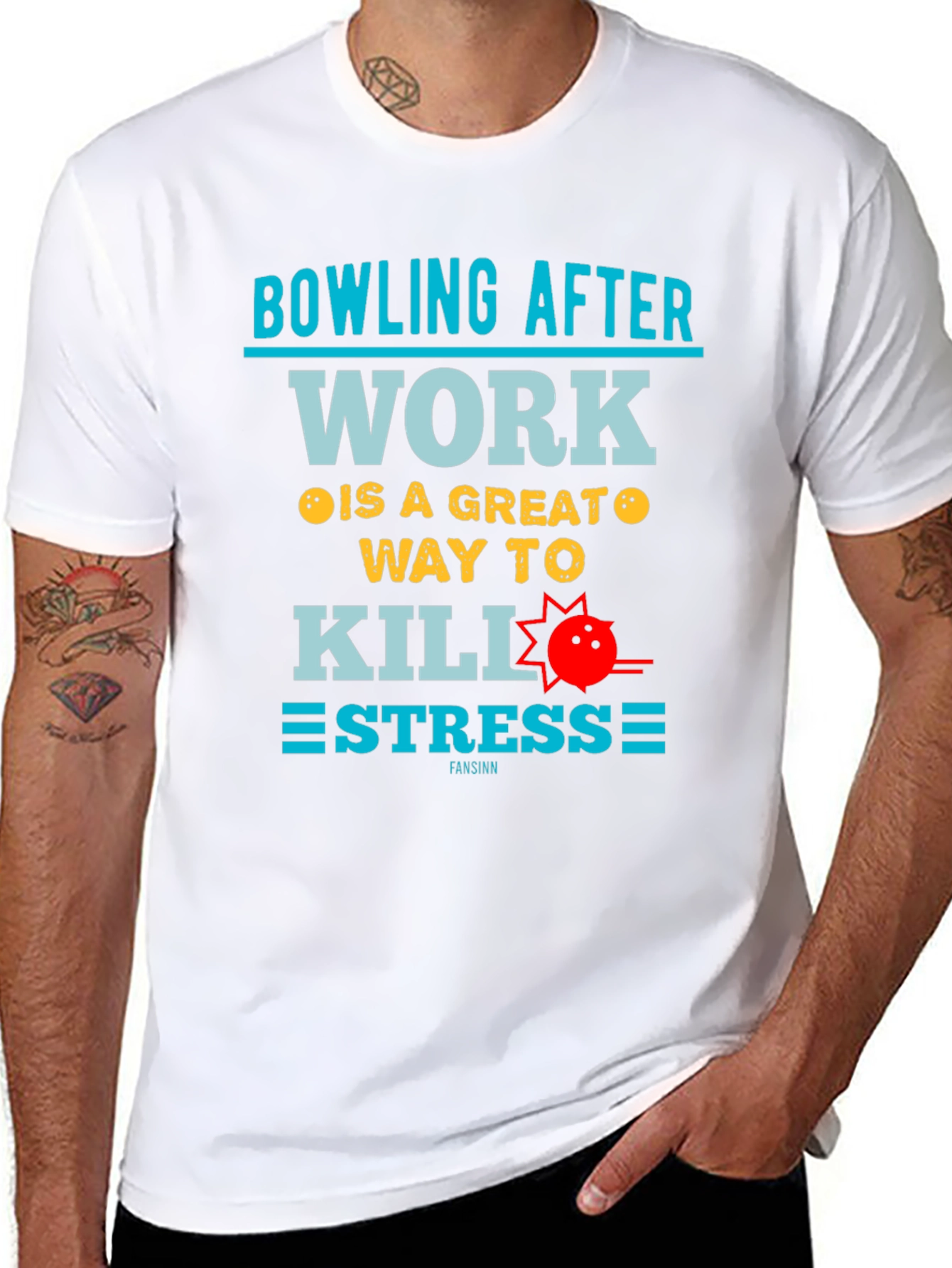 Black Bowling After Work T-Shirt - Stress Relief Tee view 8