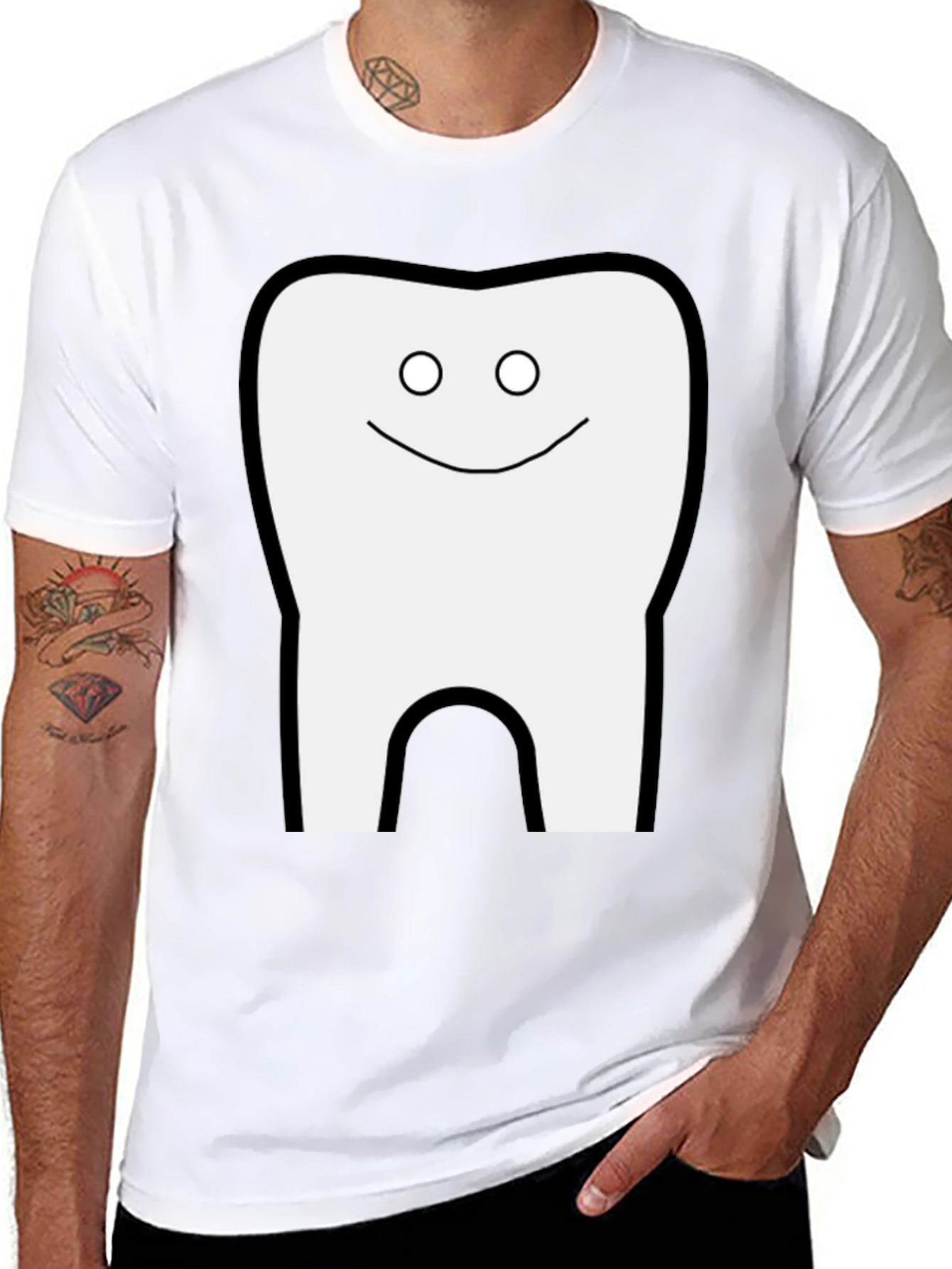 Black Funny Tooth Graphic Black T-Shirt view 8
