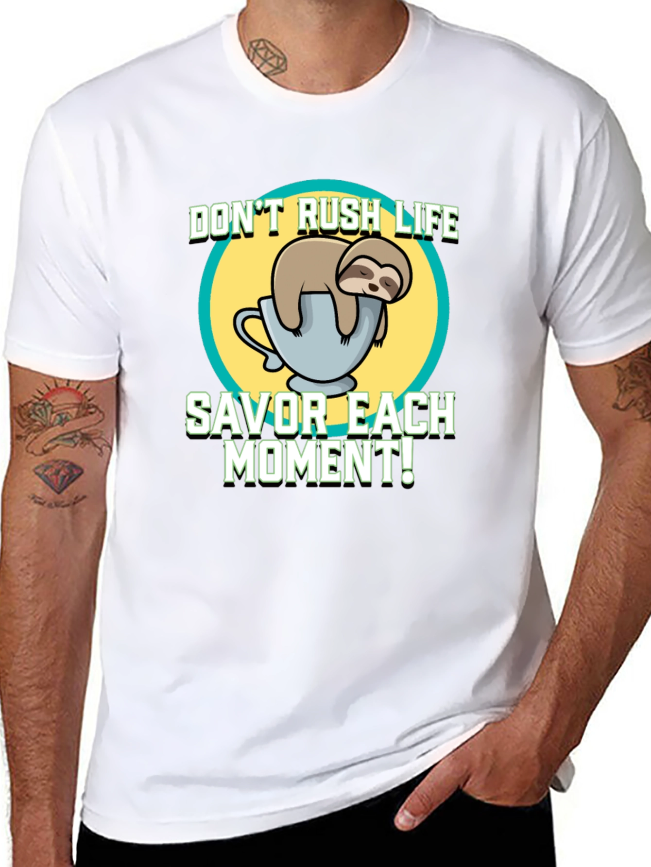 Black Sloth Savor the Moment T-Shirt - Relaxed Fit view 8