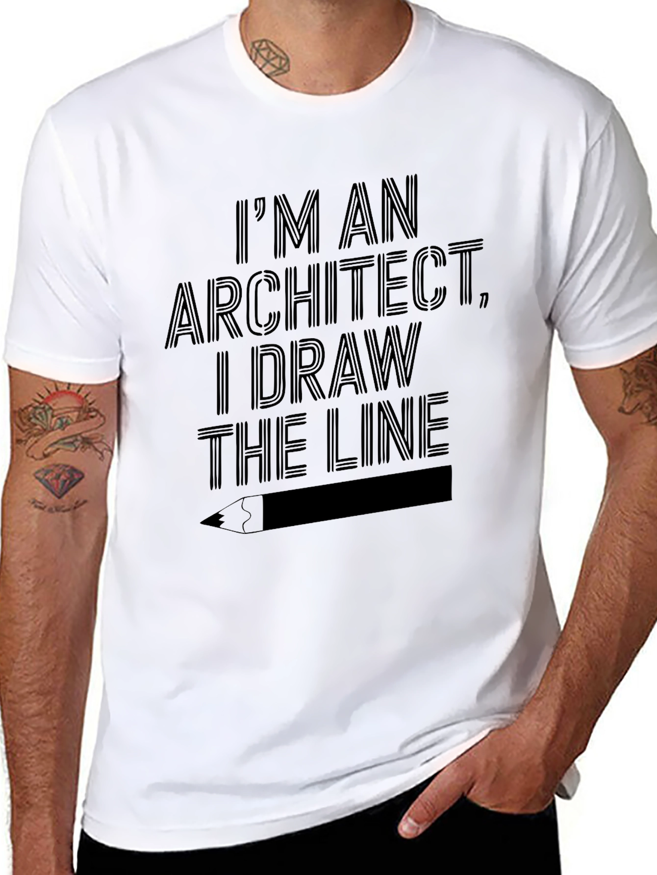 Black Architect T-Shirt - I Draw the Line view 8