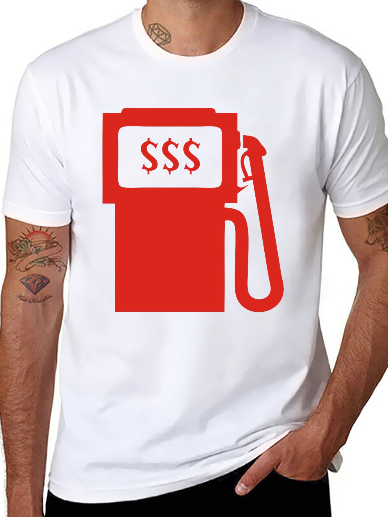 Black High Gas Prices Graphic Tee - Black Cotton T-Shirt view 8