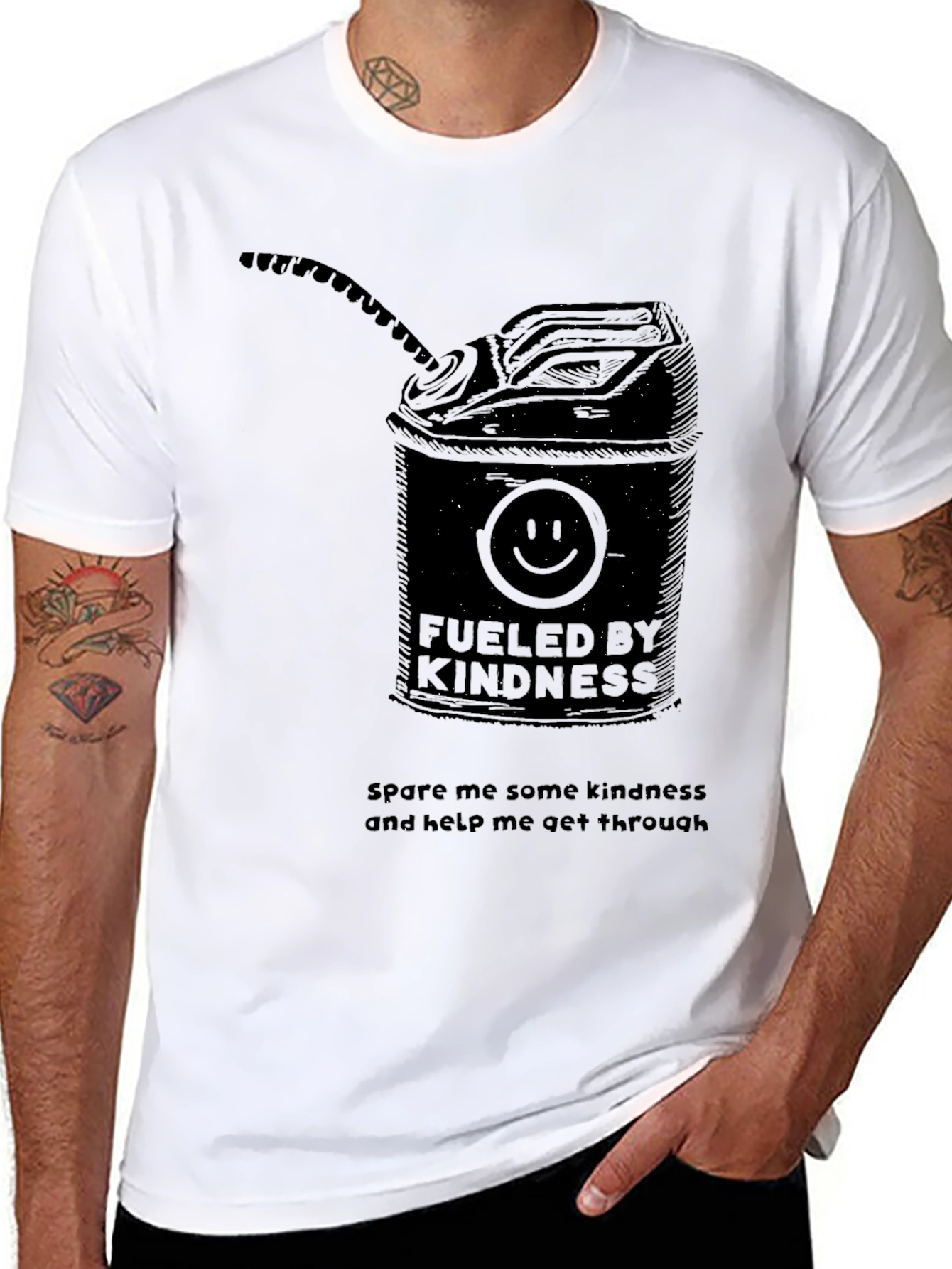 Black Fueled By Kindness Graphic Tee - Unisex Black T-Shirt view 8